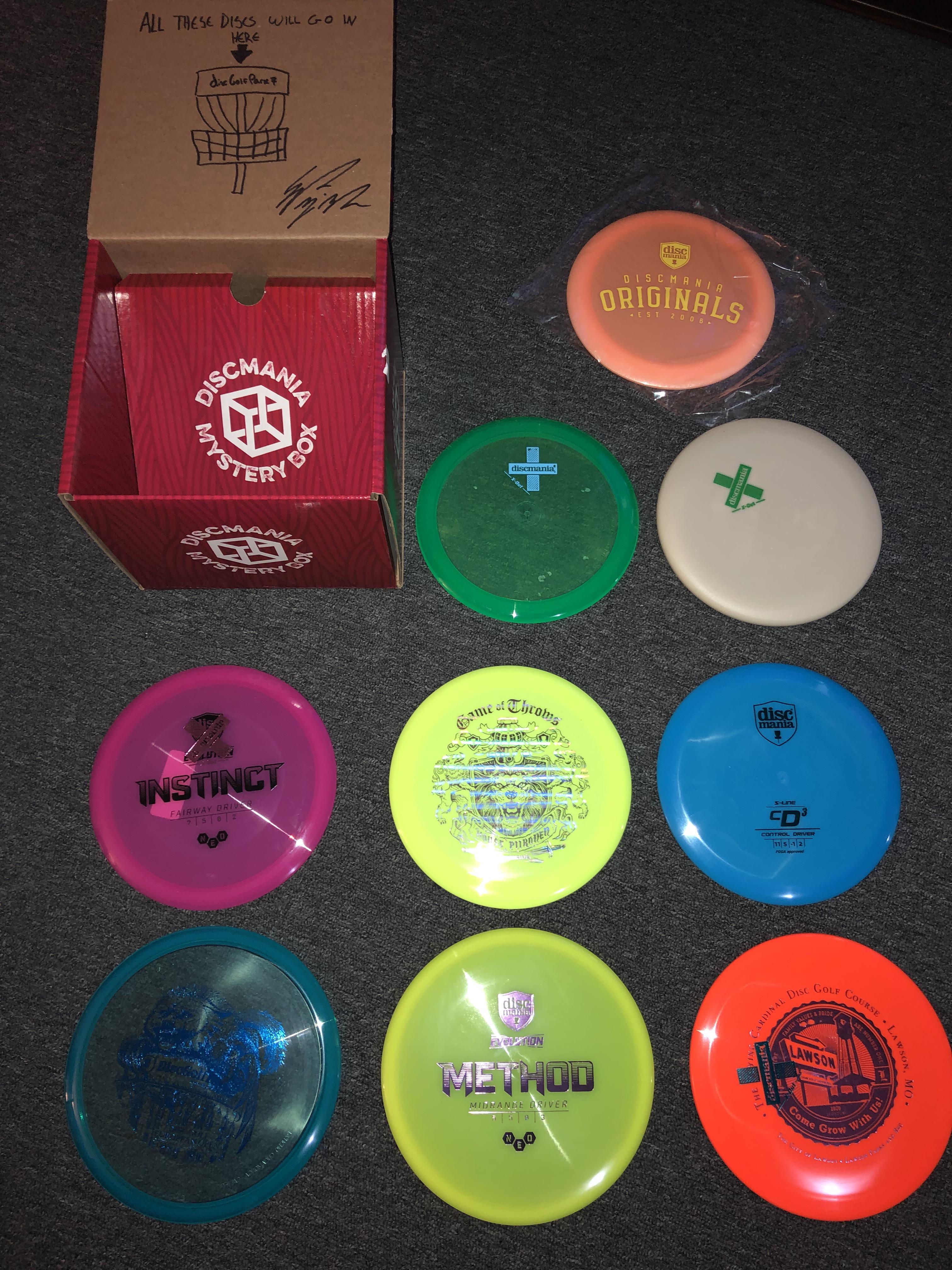 Scored a Discmania mystery box with a pro tip from Eagle McMahon r