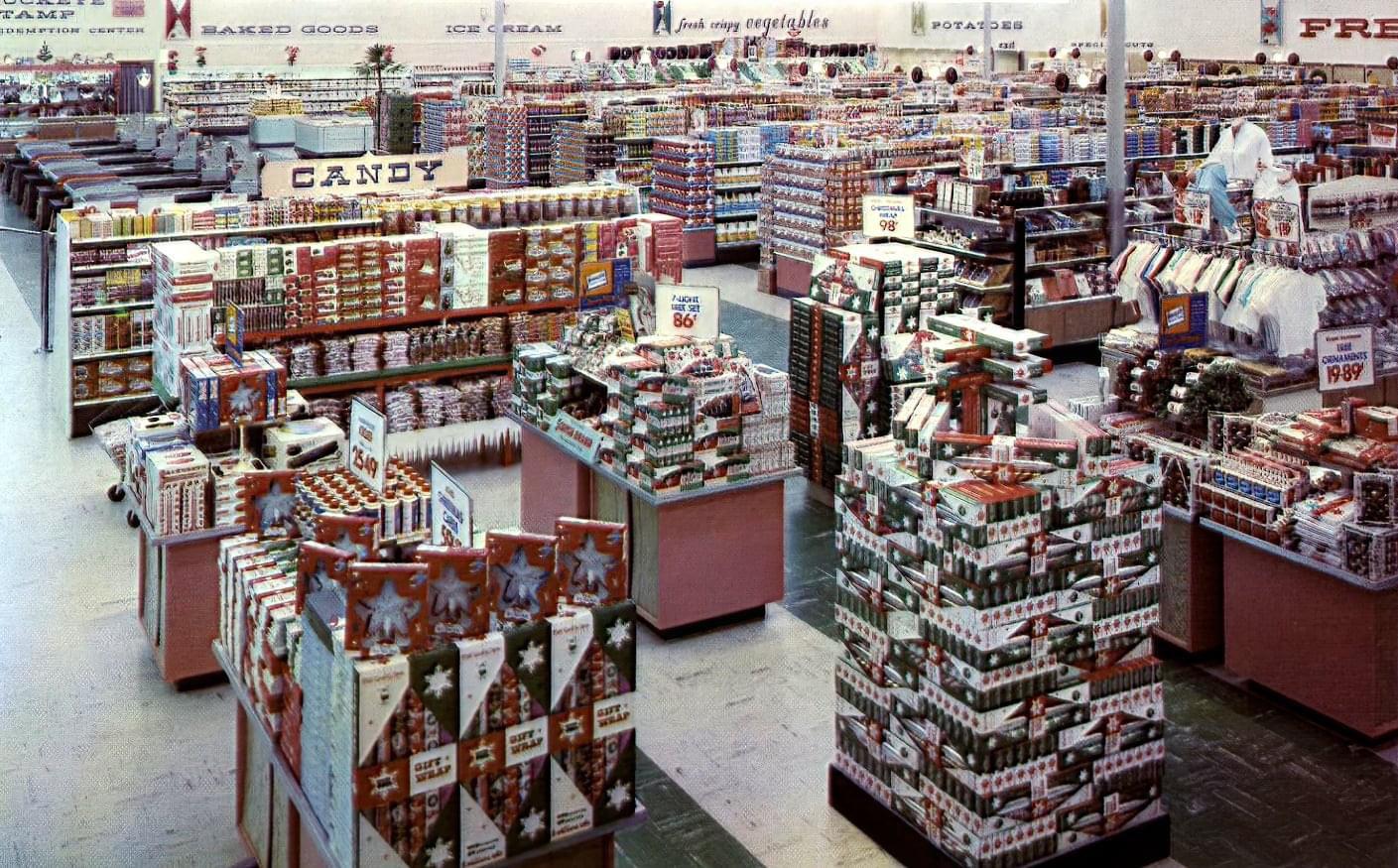 Big Bear supermarket, Columbus, OH, area, circa 1961, from their annual