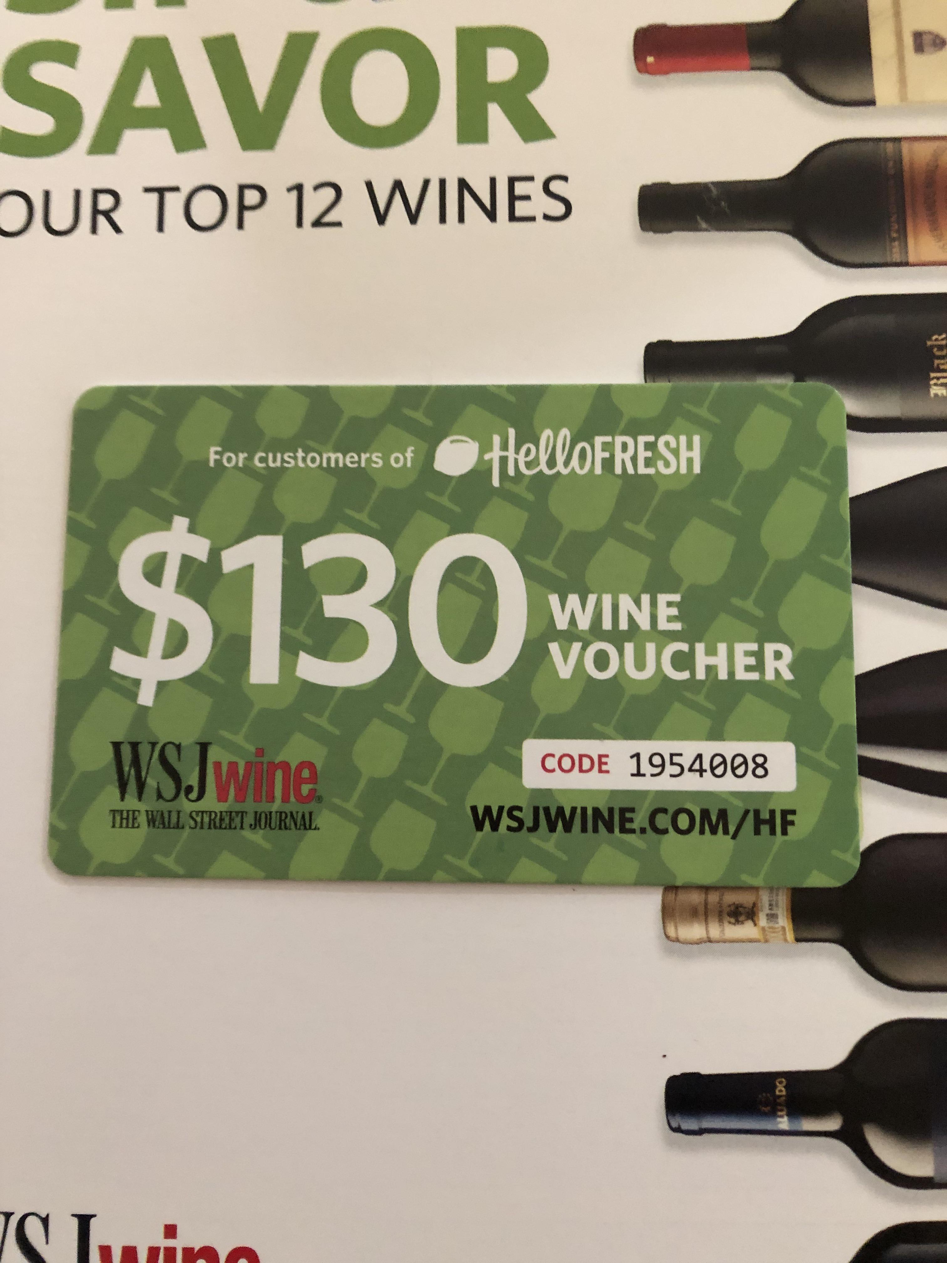 WSJ WINE VOUCHER r/hellofresh