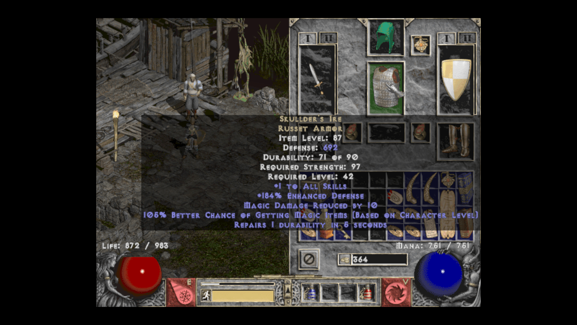 Found a nice piece to replace my wealth runeword armor. this for switching before boss kills! P