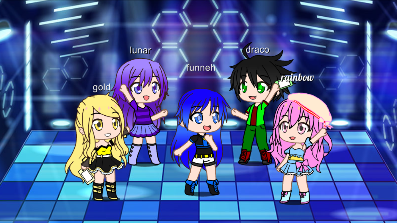 The krew show! Featuring funneh, gold, lunar, Draco and rainbow! 😋 r
