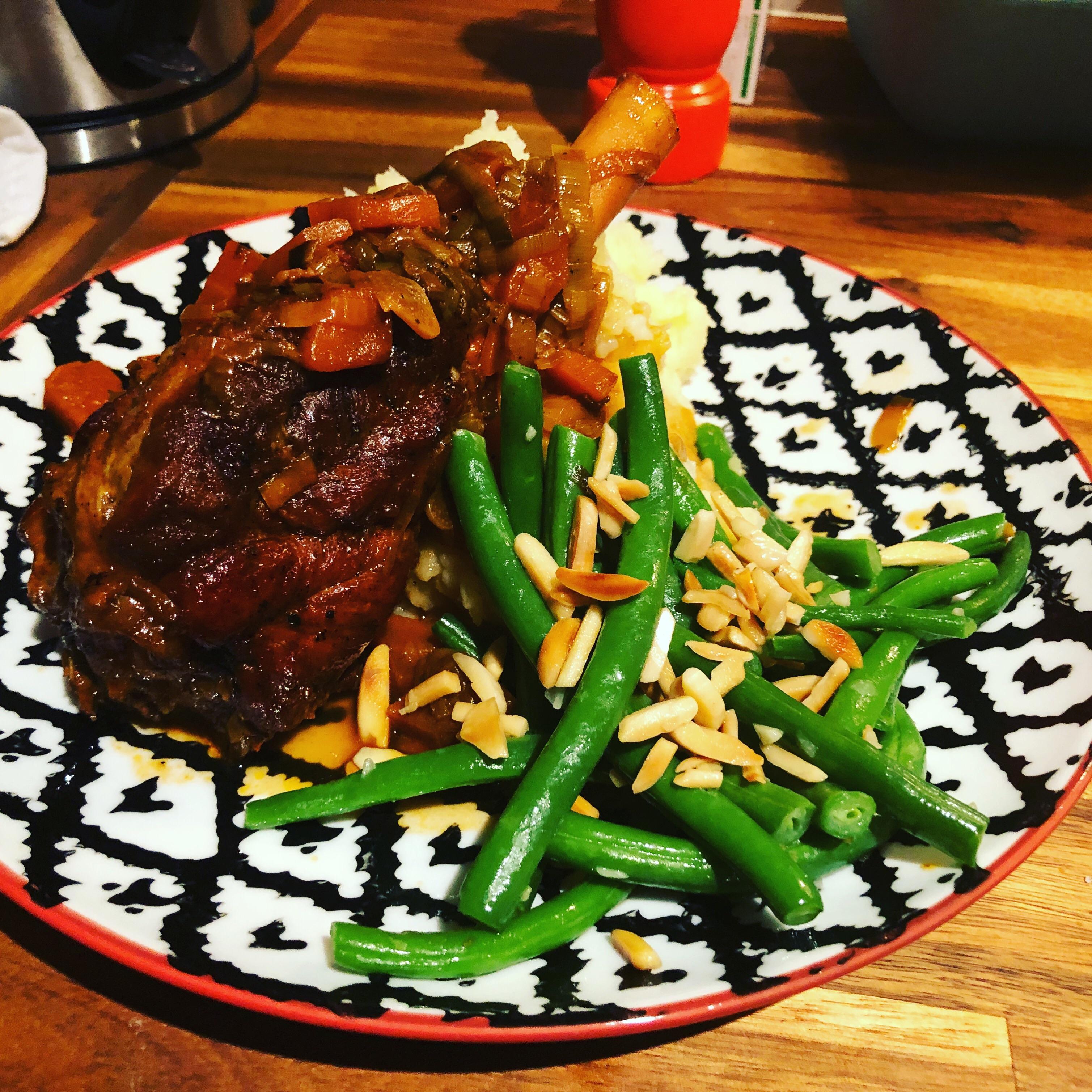 First slow cooker meal for winter. 6 hour lamb shanks. r/slowcooking