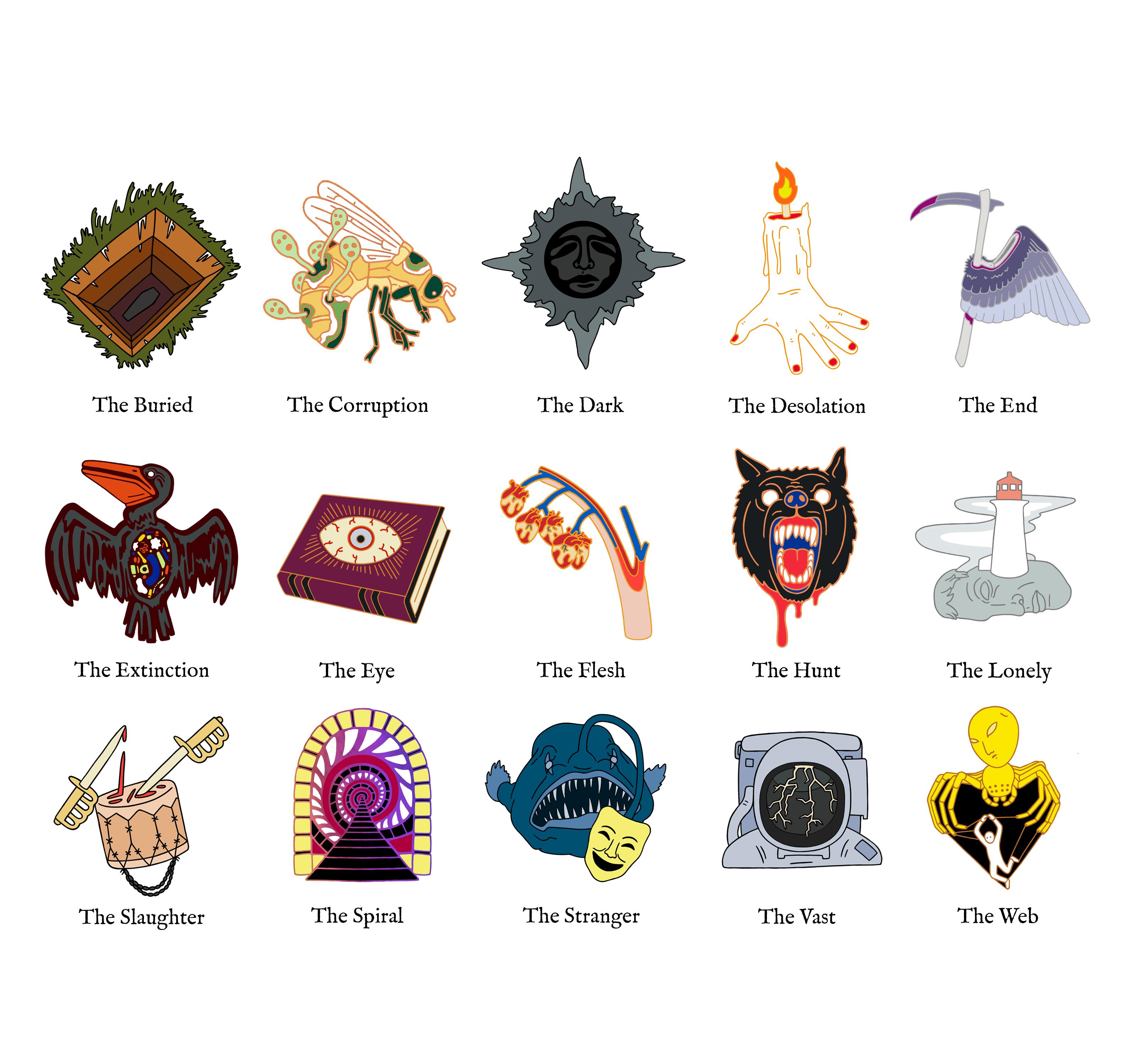 The full pin set of Fears has been released for preorder! r