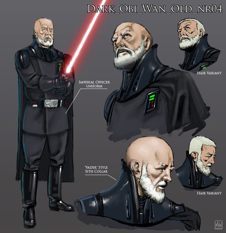 Dark Side ObiWan Kenobi concept art from the cancelled reversedroles