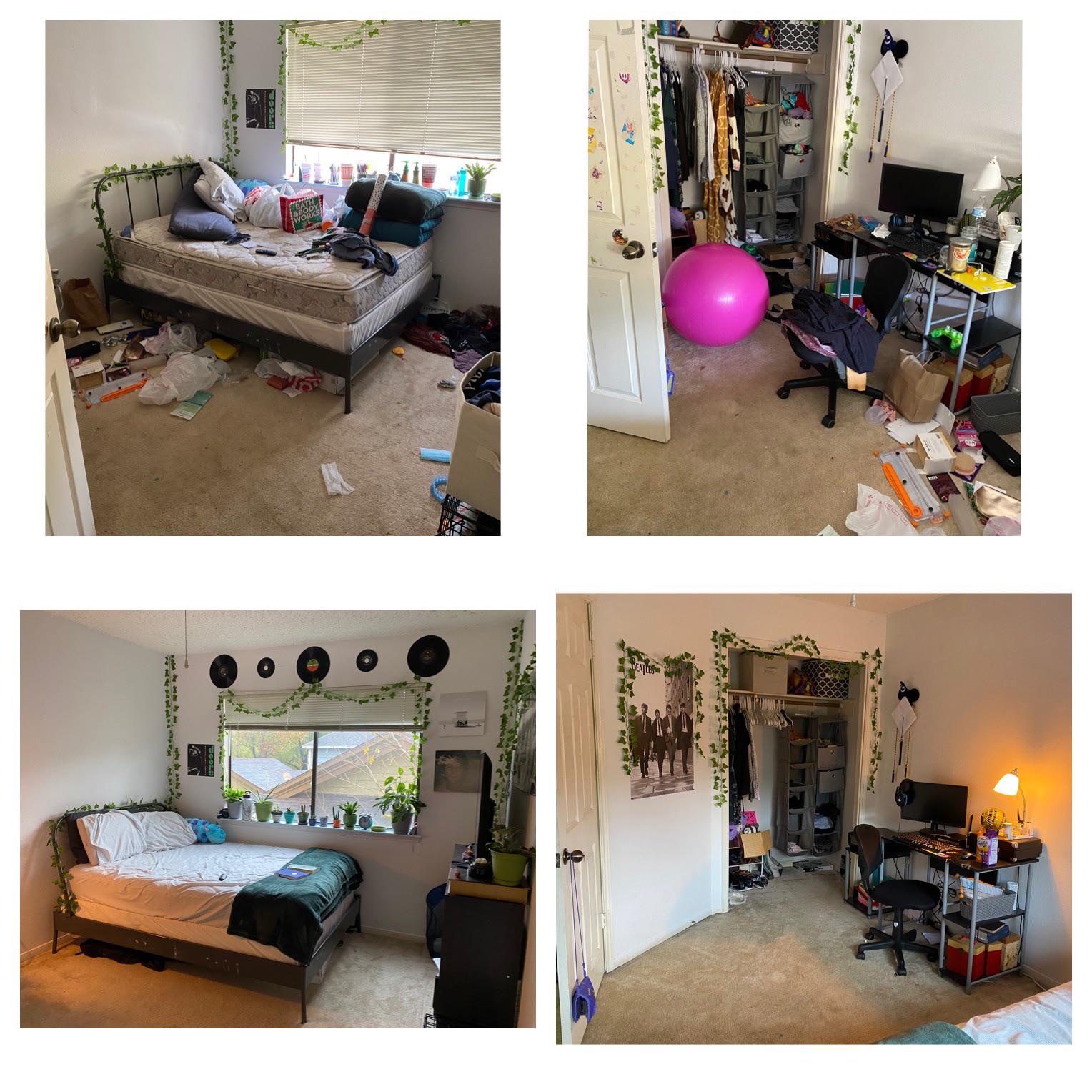 Finally cleaning my room after a break up. The before pictures where