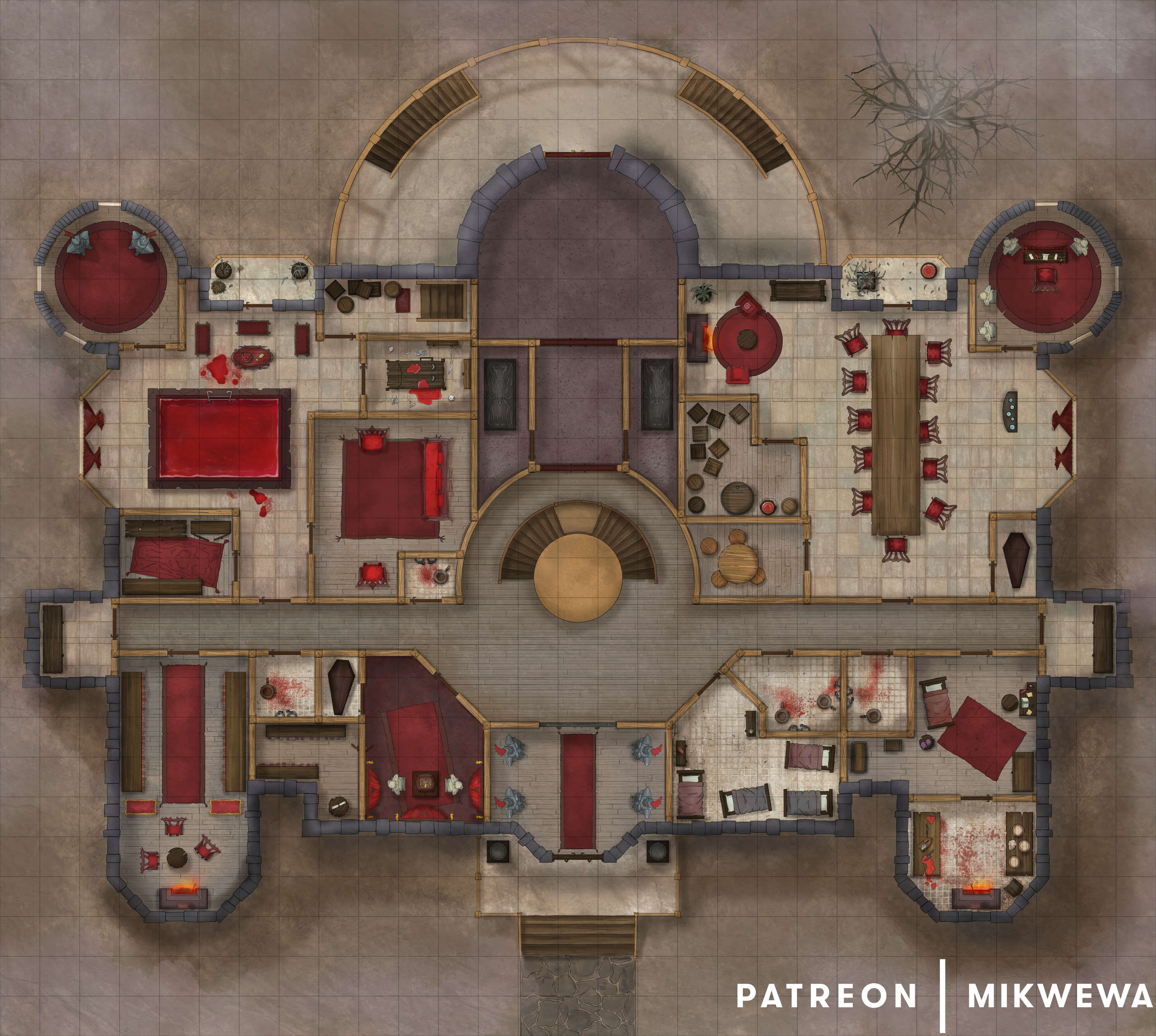 Vampire Mansion [29x26] with 4 unique floors [OC] r/DnD
