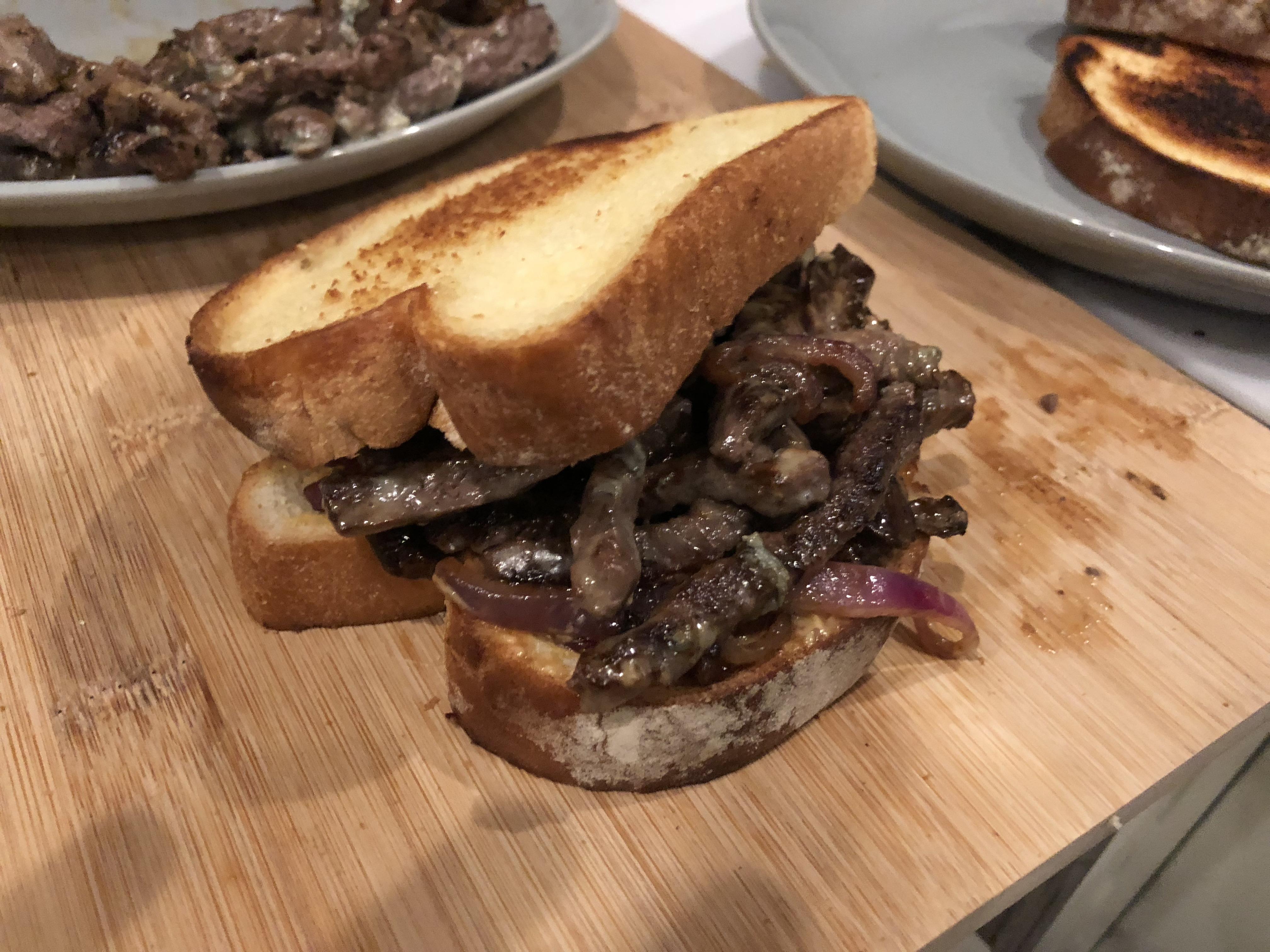 Blue cheese steak sandwich. r/FoodPorn