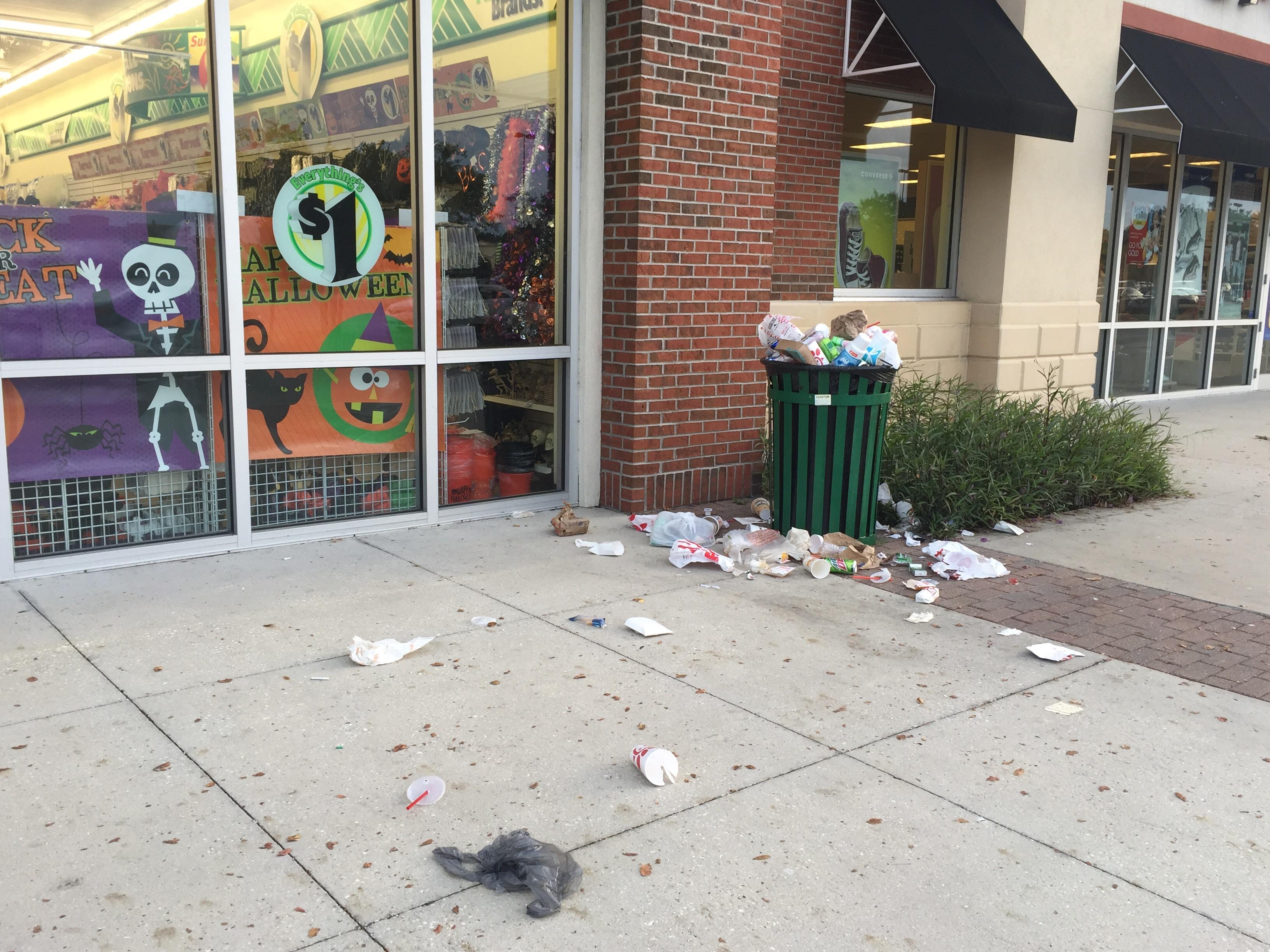 Who can I contact to report this mess? This was outside of the TJ Maxx