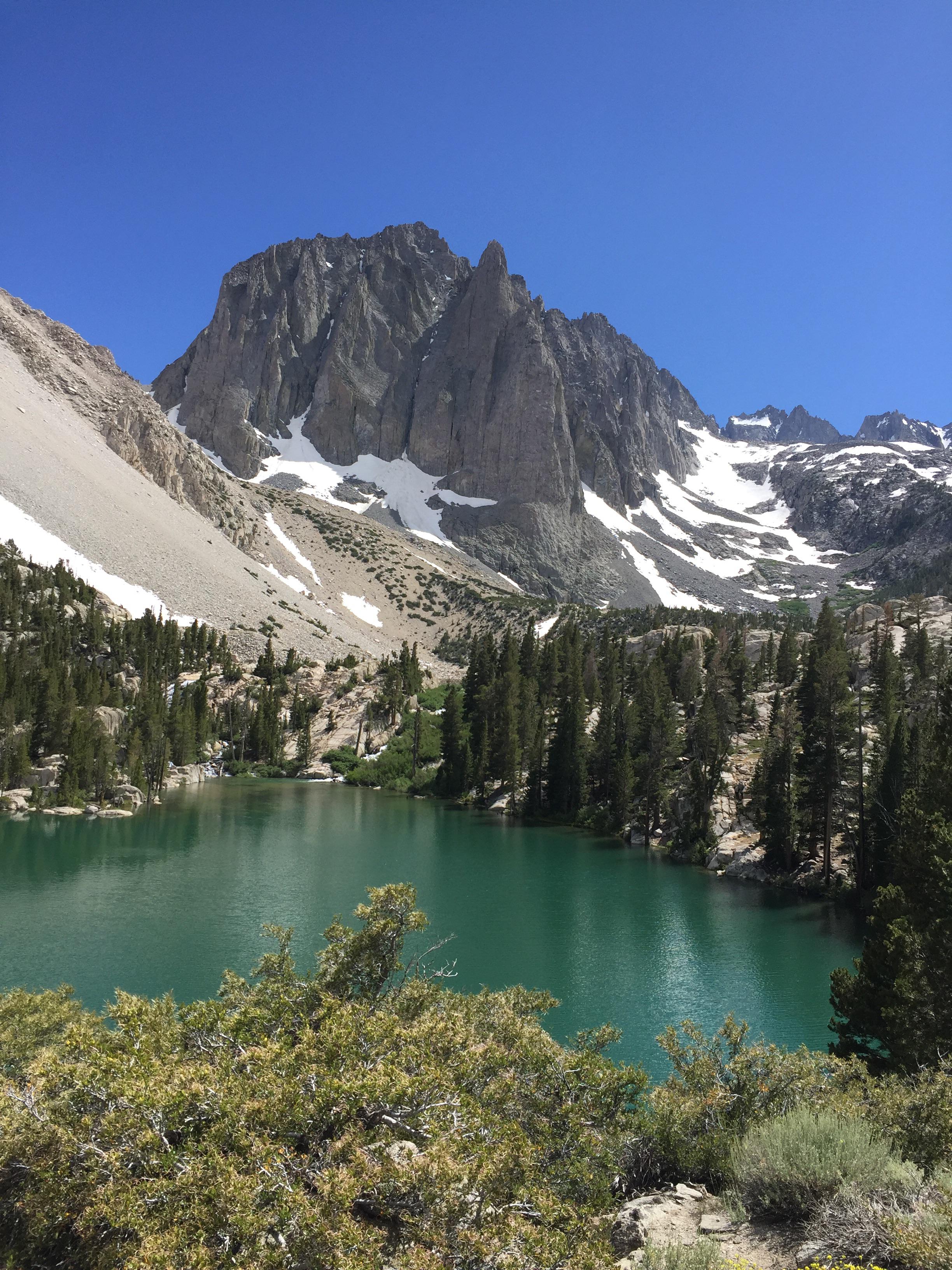 Hiking to one of the lakes in Big Pine Lakes Trail, Big Pine