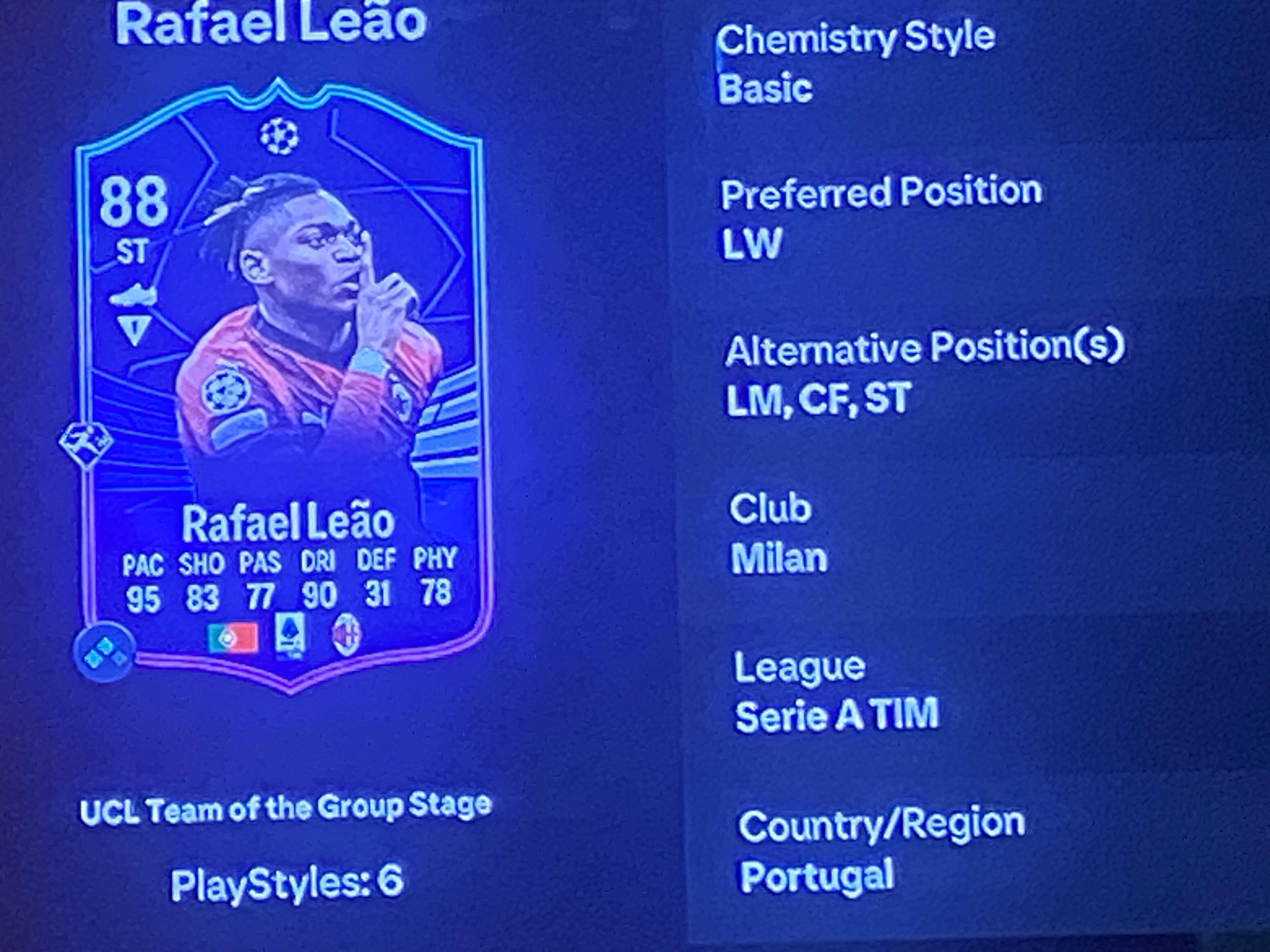 rafael leao 88 why so expensive? pack him but his 750000 coins . r/fut