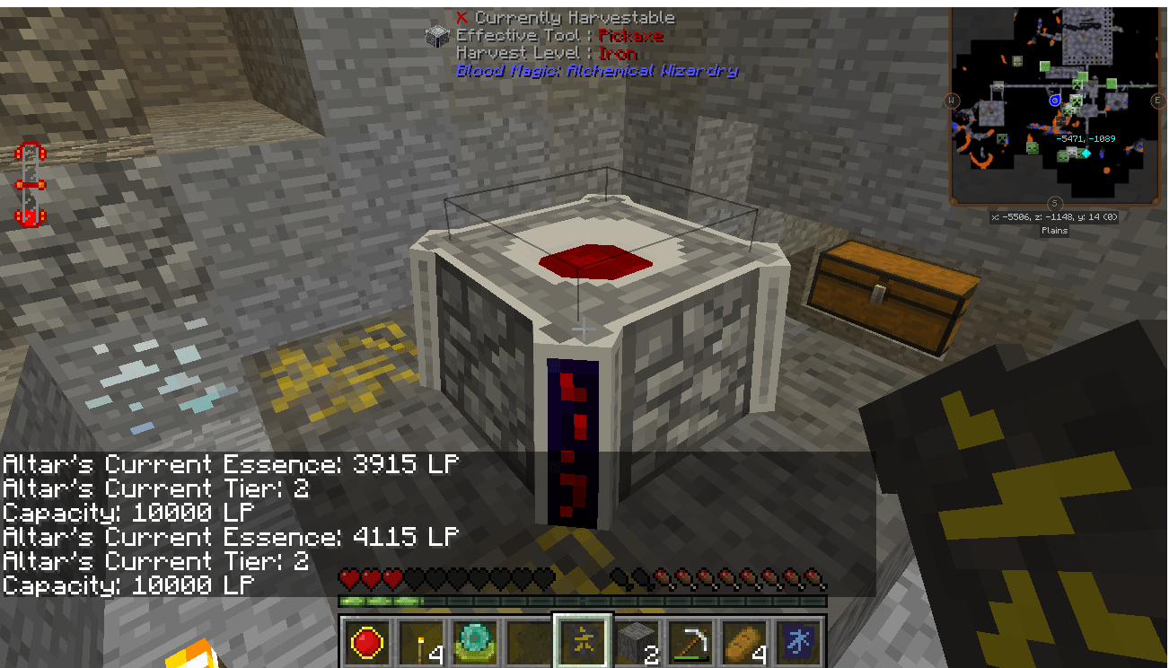 Rune of self sacrifice not working? feedthebeast
