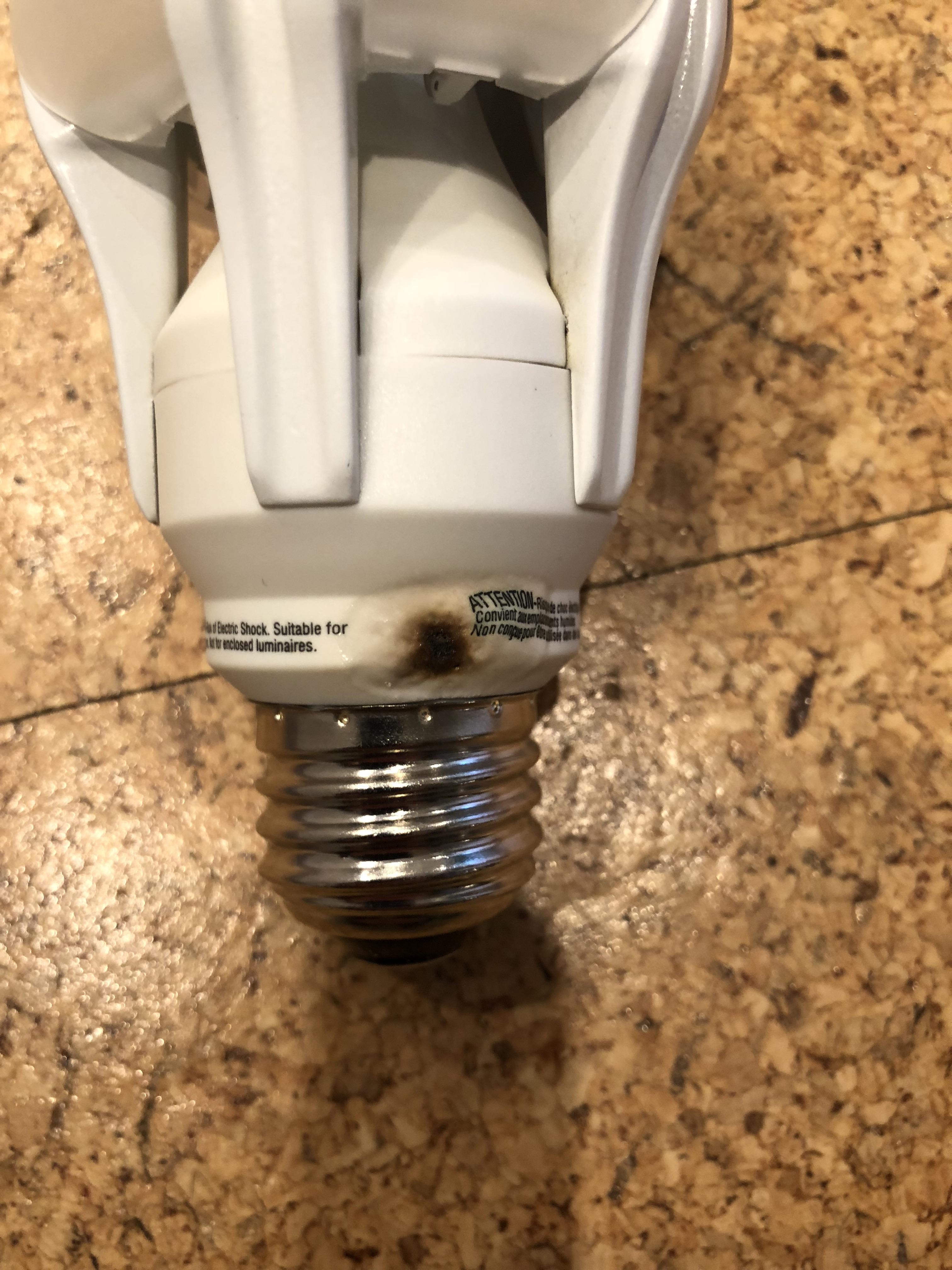 Burned Sylvania LED bulb r/led