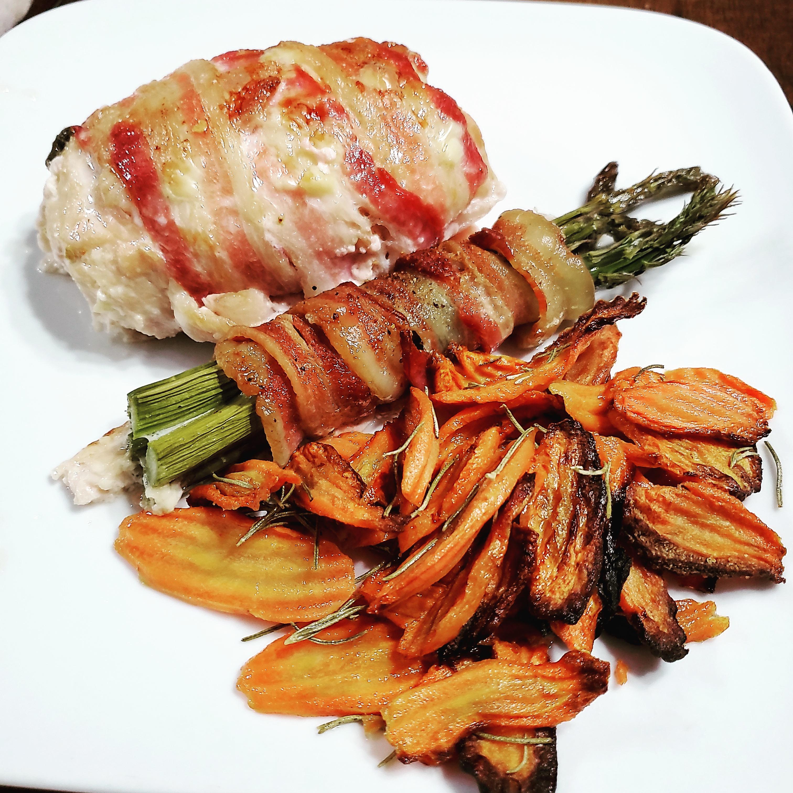 Bacon wrapped chicken stuffed with jalapenos & cheese, bacon wrapped