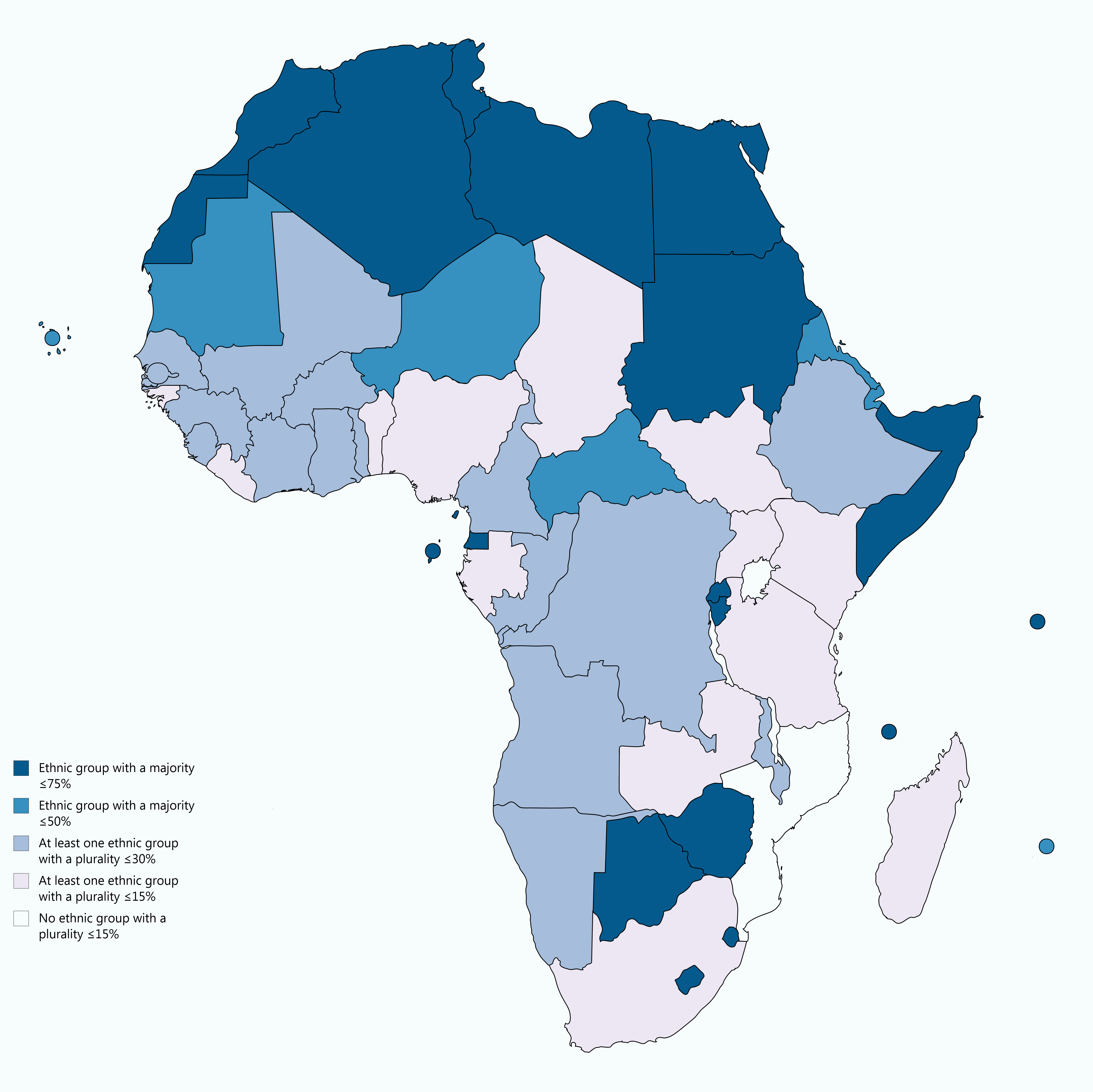 Countries of Africa by ethnic homogeneity [OC] r/MapPorn