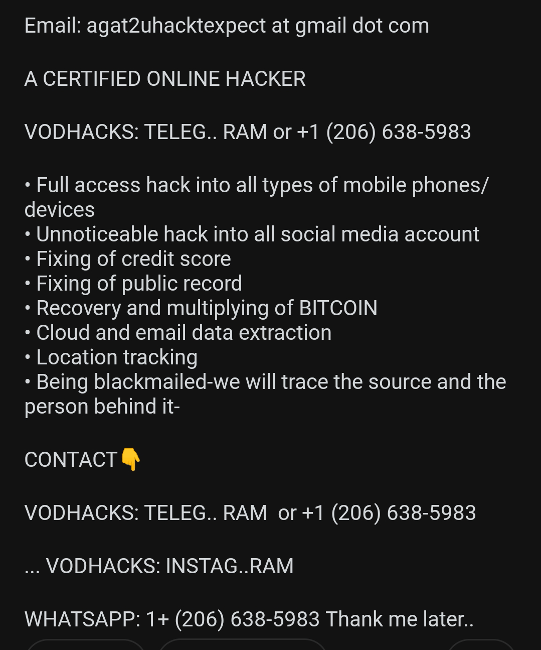 Snapchat hacker/ WhatsApp hacker/ credit score upgrade/ r/BaconTeens