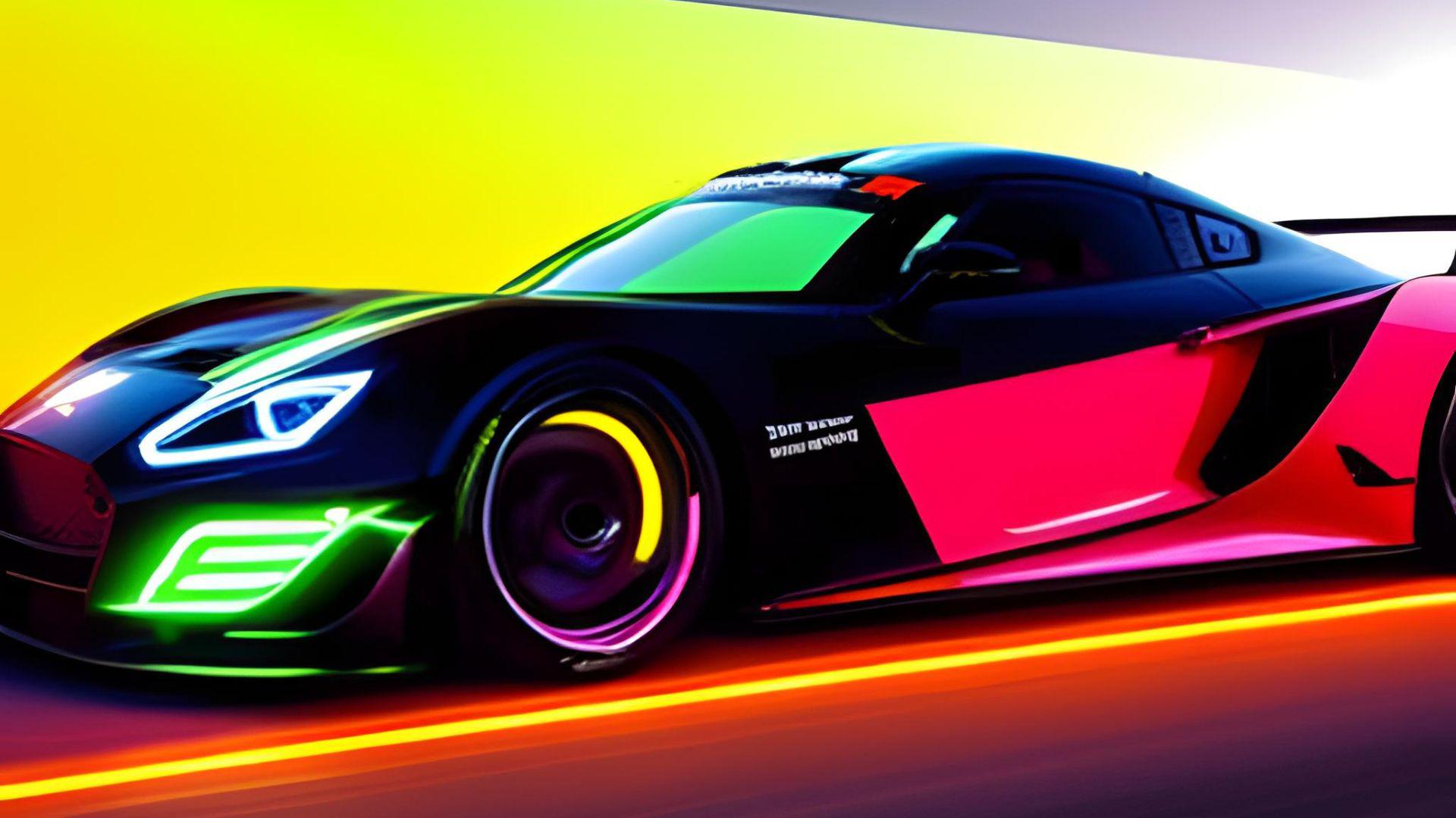 Racing Car With NEON Lights [1920×1080] HD Wallpapers