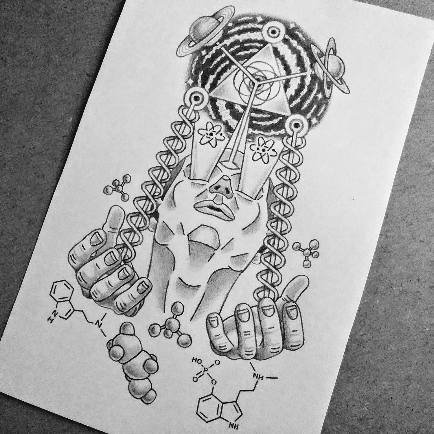 Cosmic Vision tattoo design I made r/bakedart