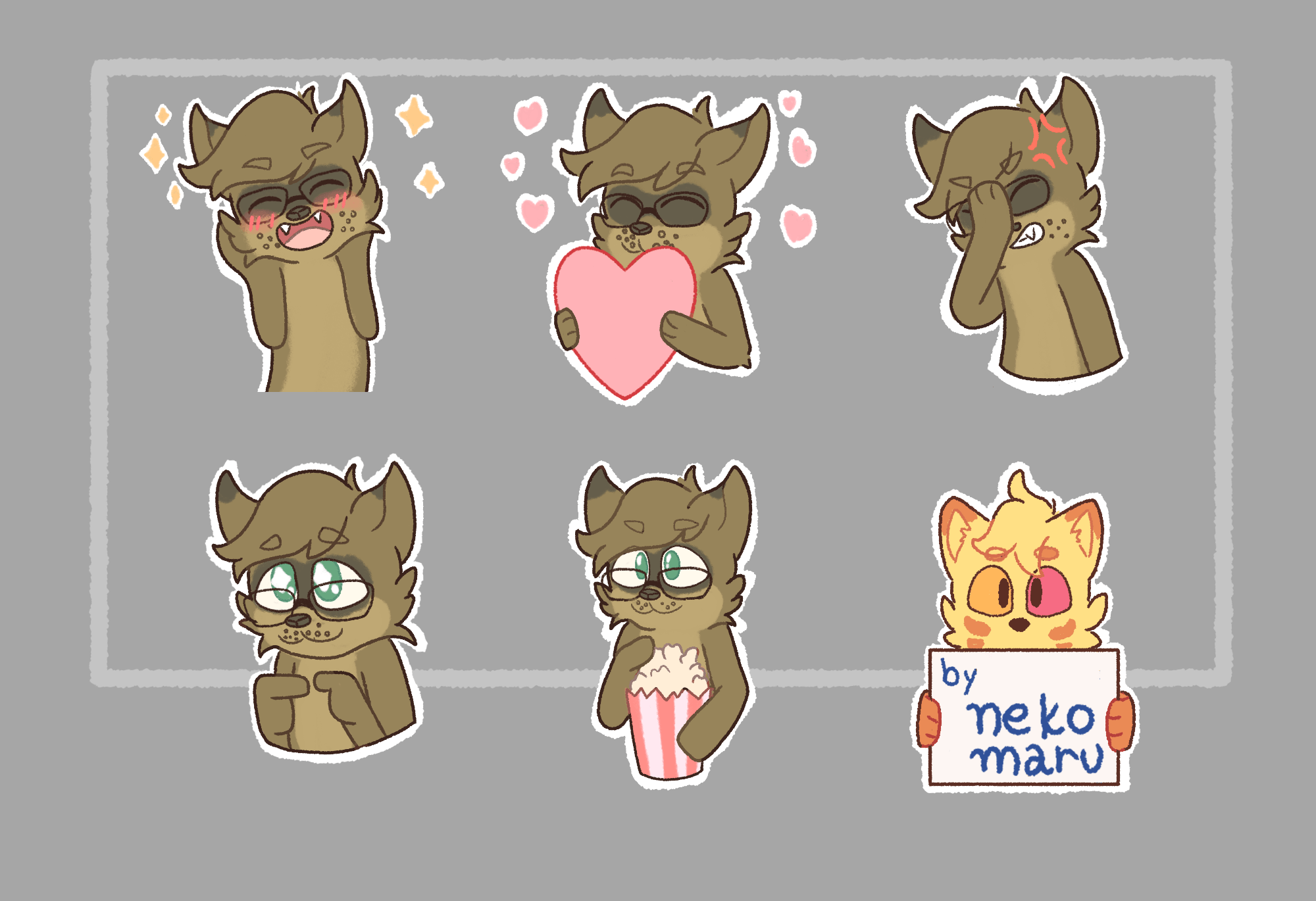 Stickerpack Commission for Ari from telegram (by me) : furry