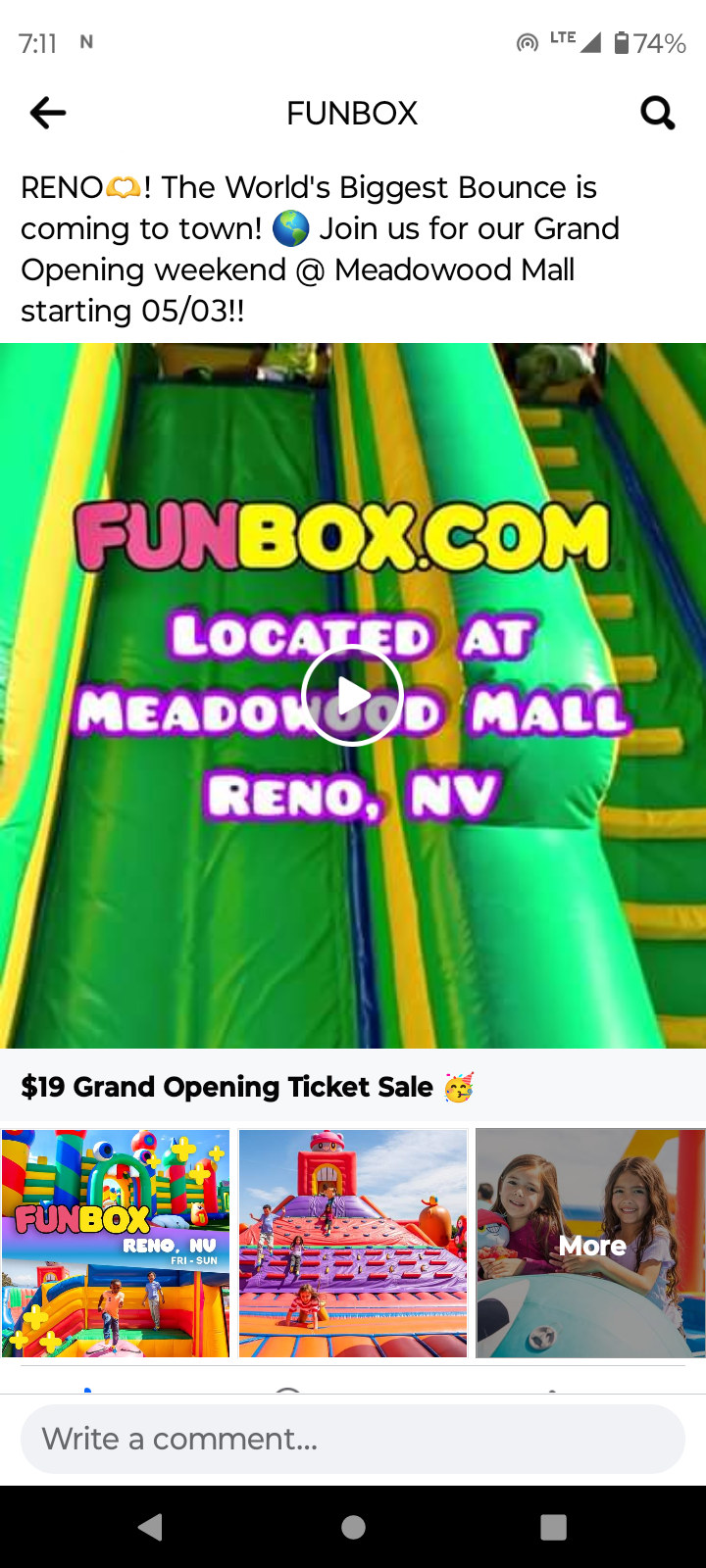 Meadowood mall bounce house..may 3rd r/Reno