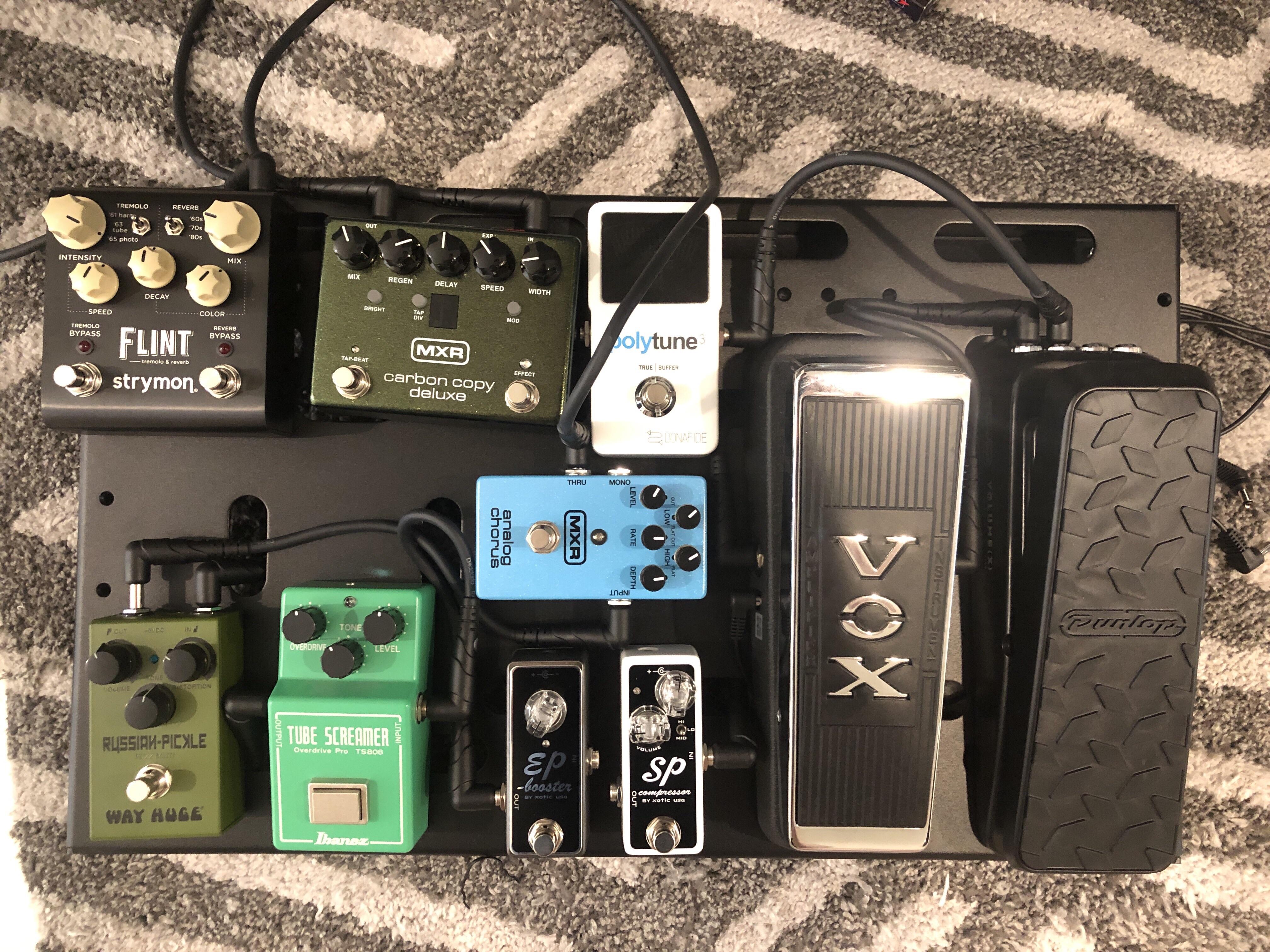 First pedalboard. Need help with chain and placement. Also any pedal