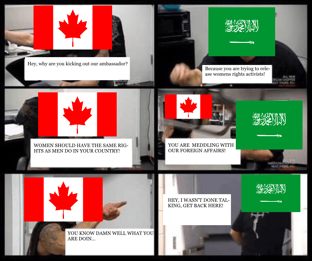 How I see Canada Vs. Saudi Arabia r/canadapoliticshumour