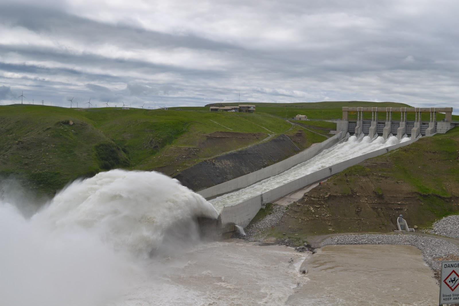 Spillway of the Oldman River Dam in Alberta, Canada during the 2013