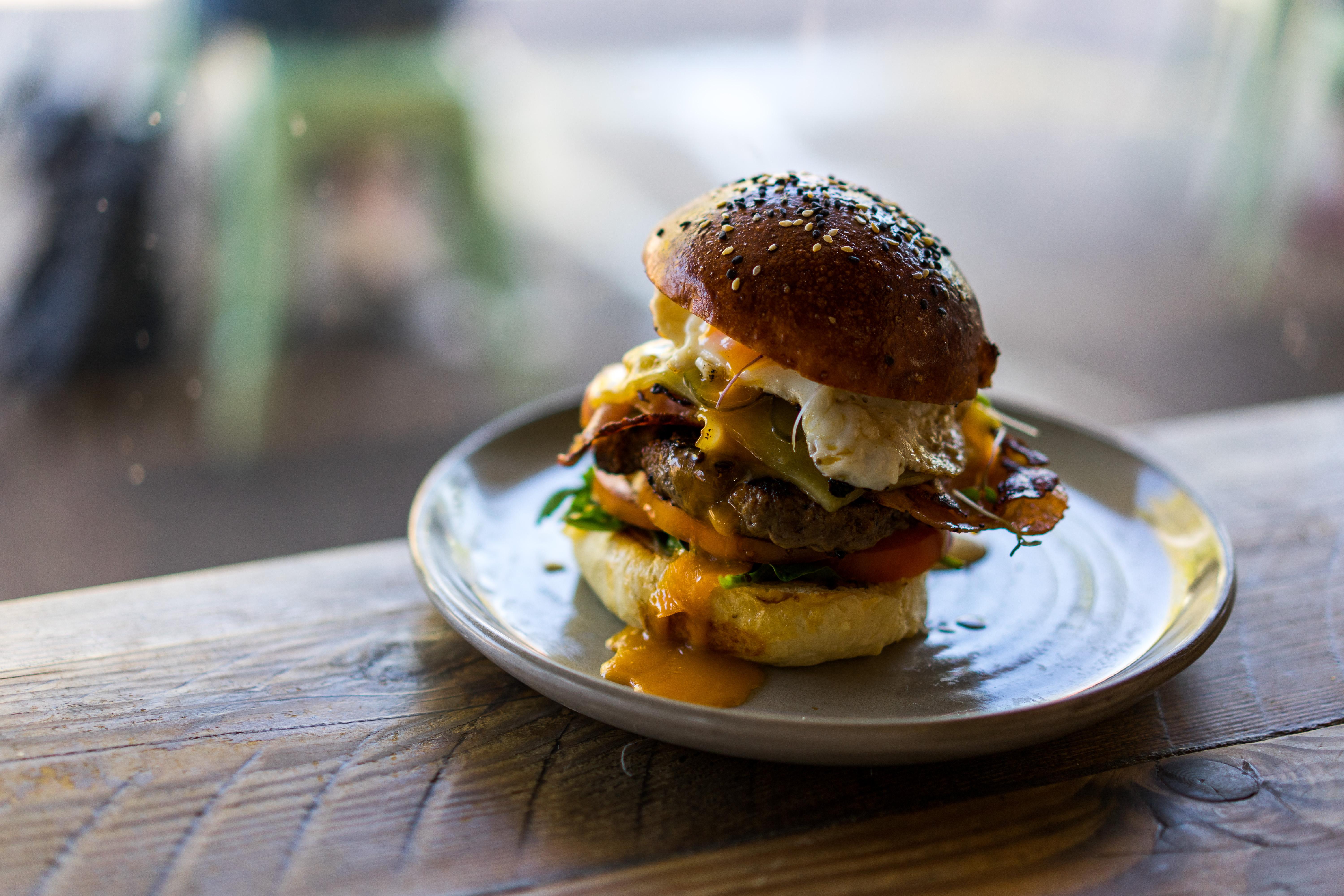 Beef Burger with a Burst Egg Yolk r/burgers