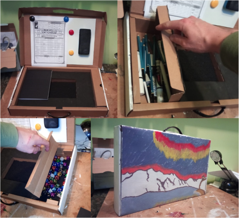 Turned the box my laptop came in into an allinone D&D/RPG station