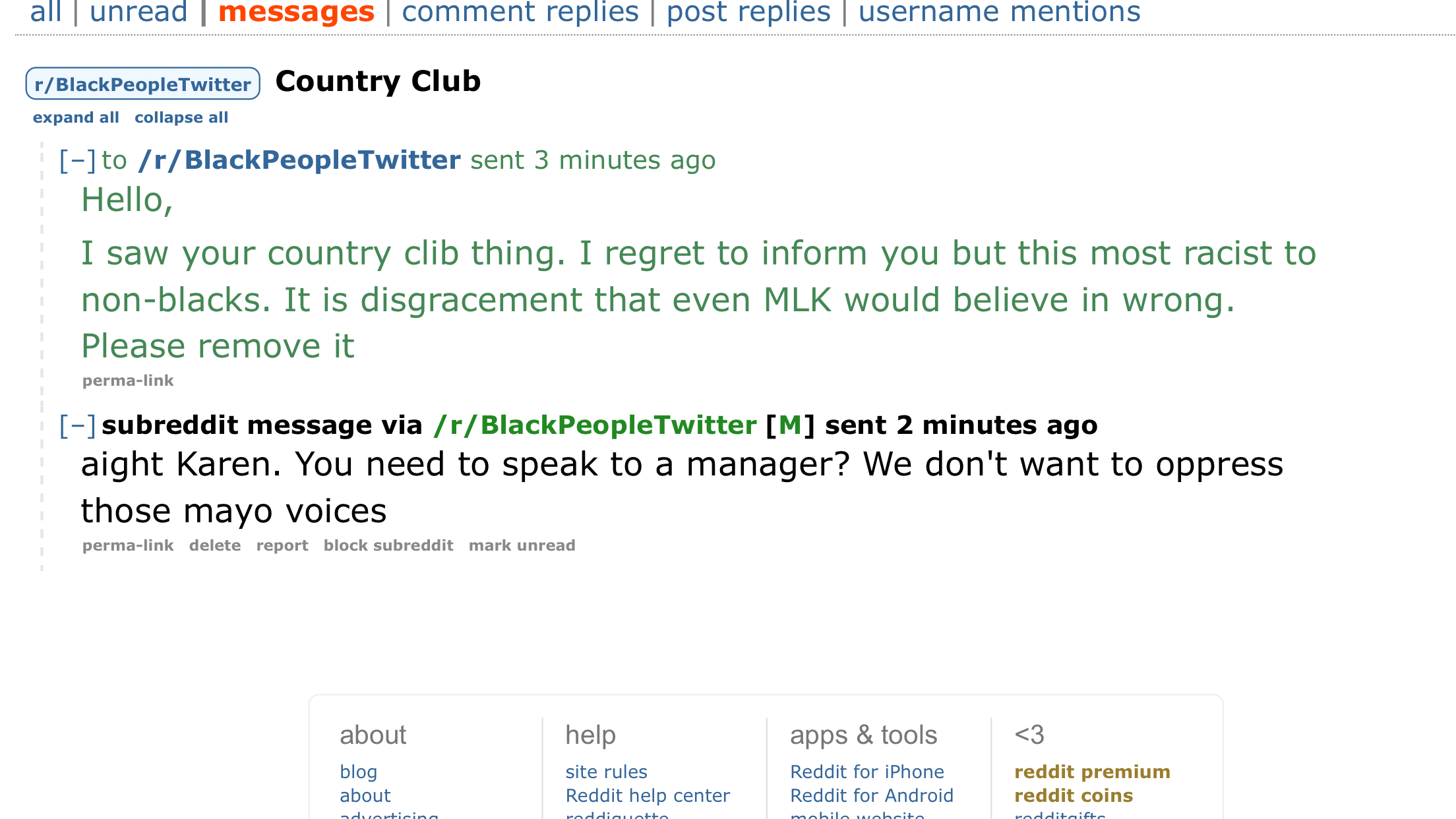 BPT banned and muted immediately when I told them their Country Club