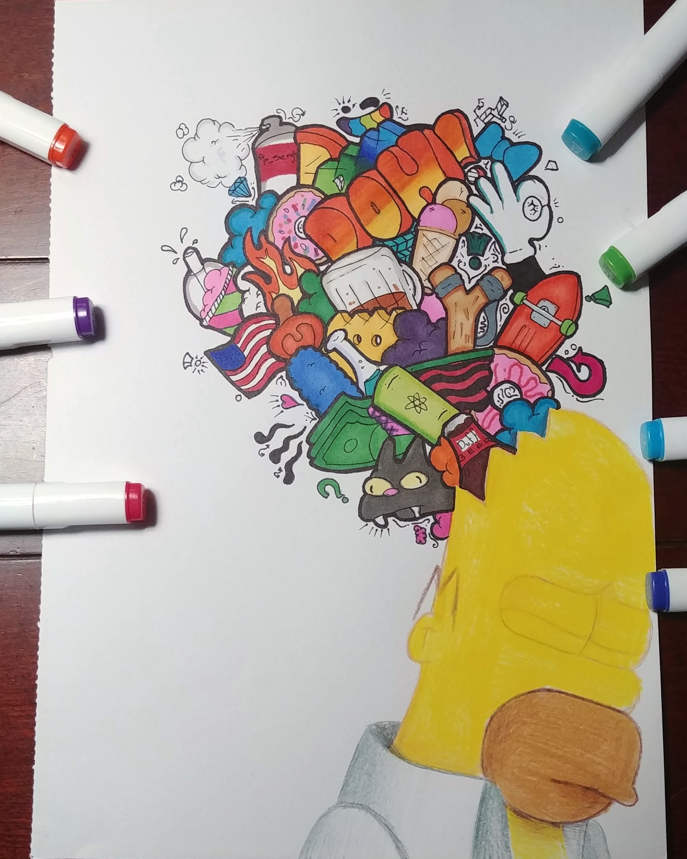 Decided to make a Homer Simpson Doodle! What do you think? r/VexxArt