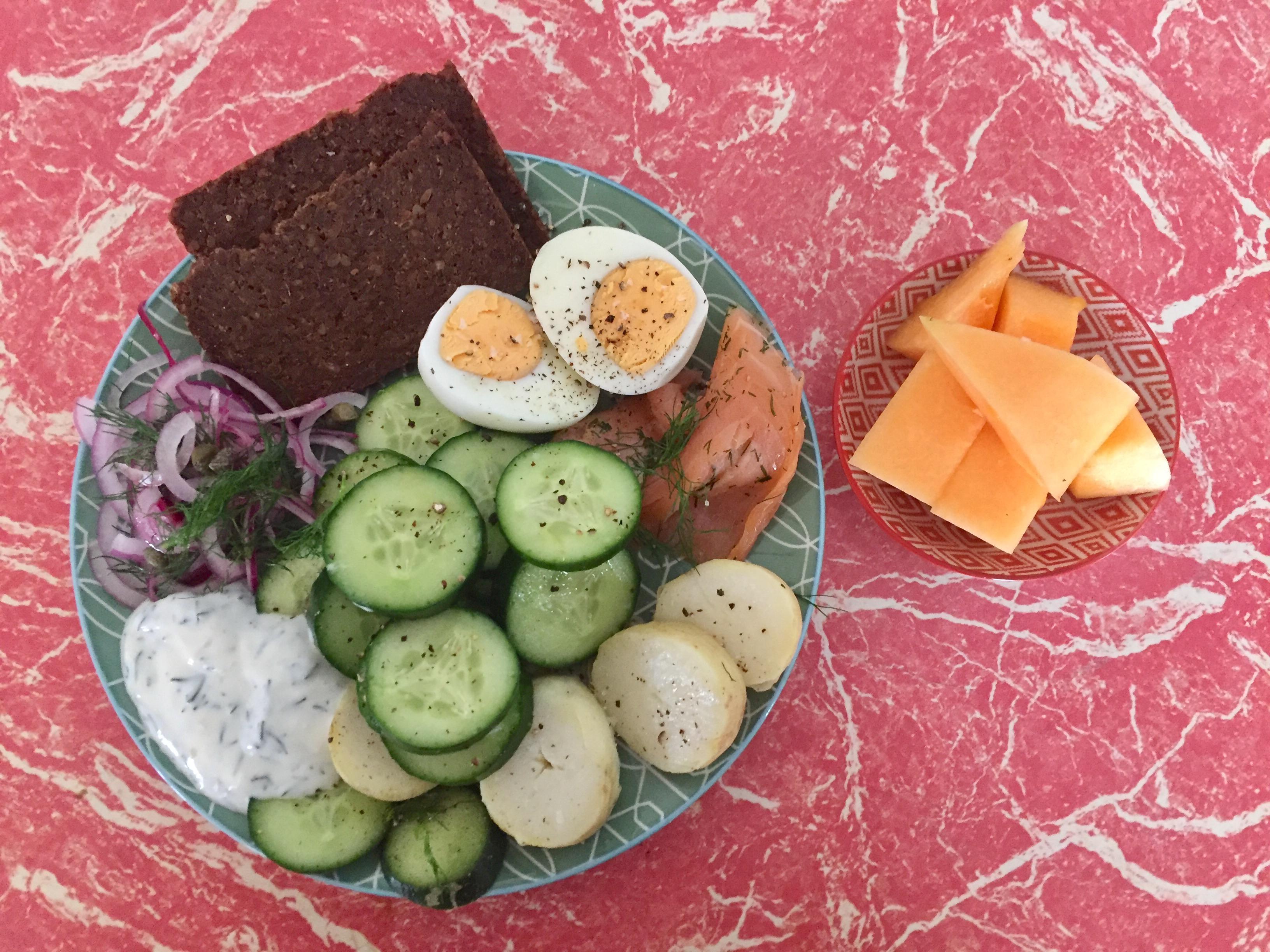 Scandinavian inspired lunch for 440 cals easy to prepare ahead of