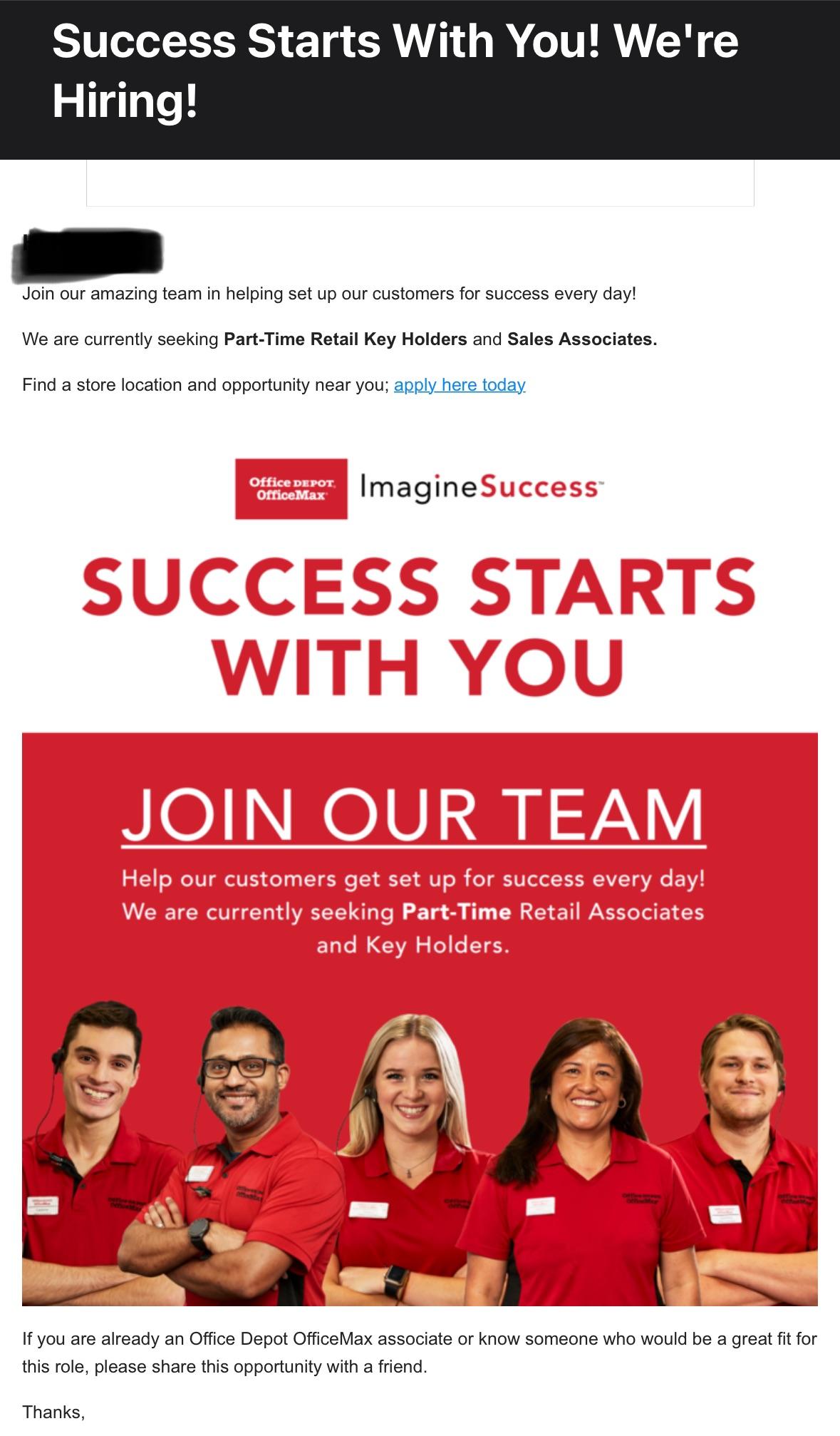 Parttime Key Holder? r/OfficeDepot