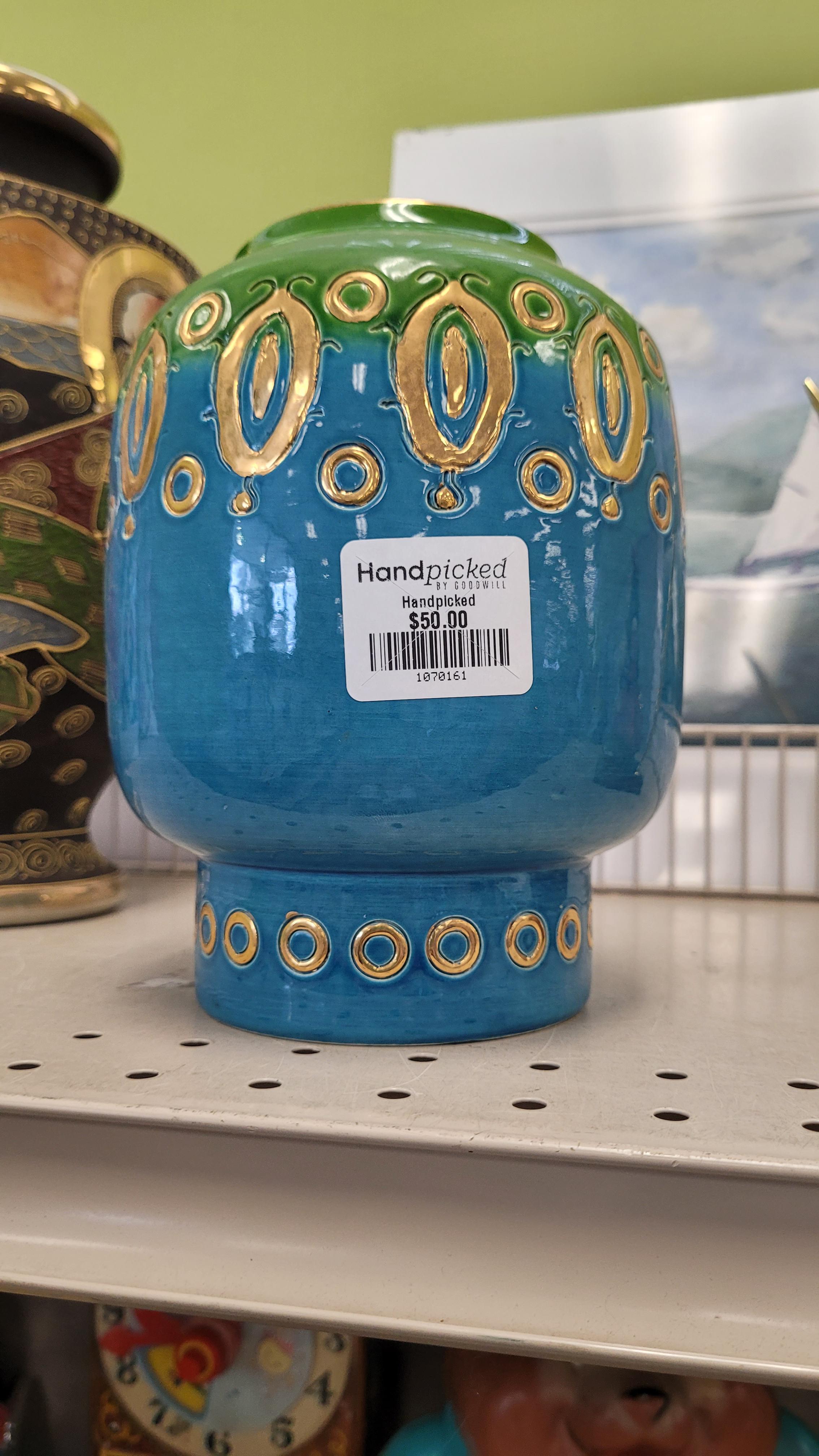 50 handmade vase in the Hand Picked section of Goodwill. r/ThriftGrift