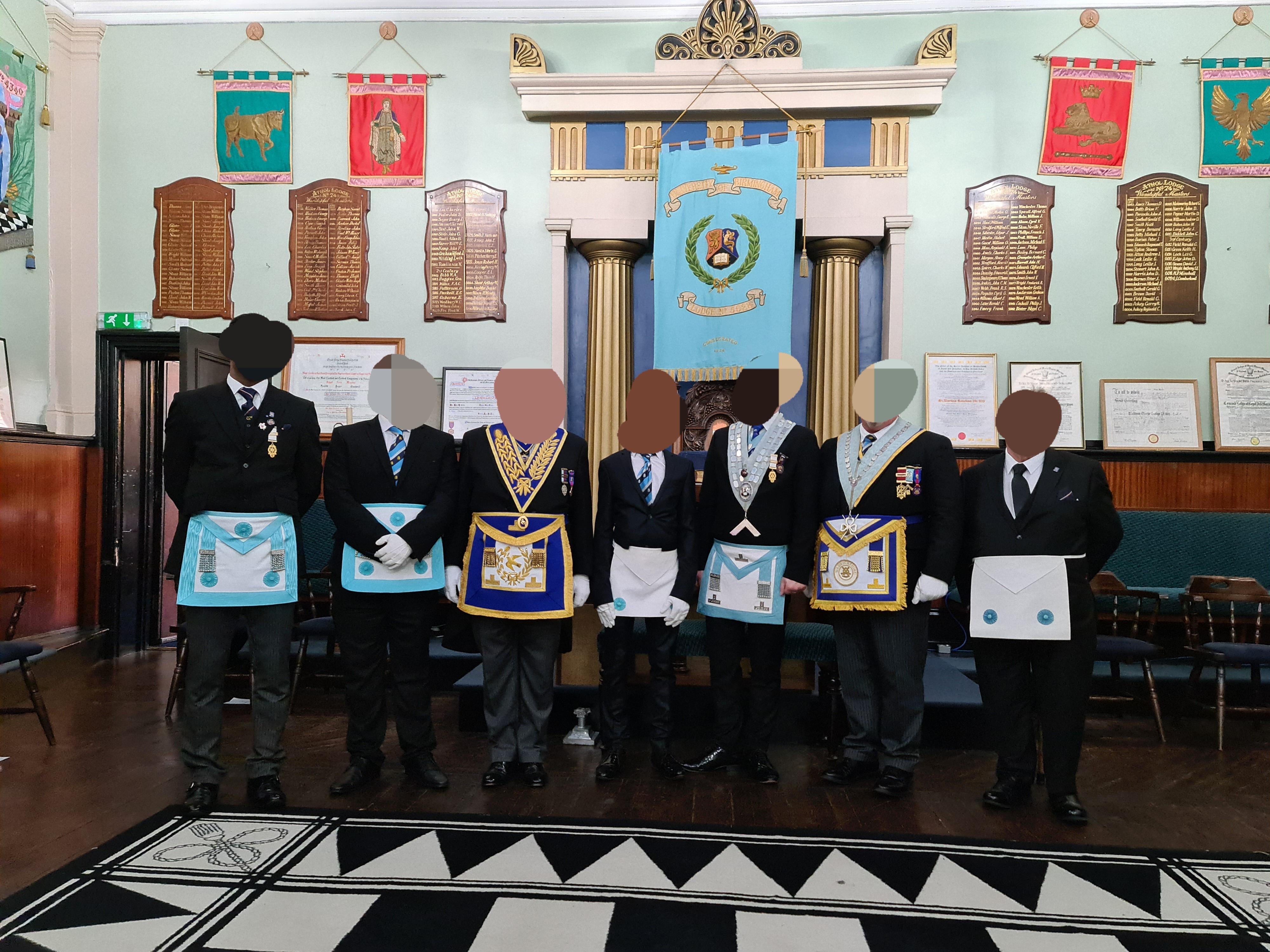 Brethren from Tibbington Lodge 4927 visiting the University of