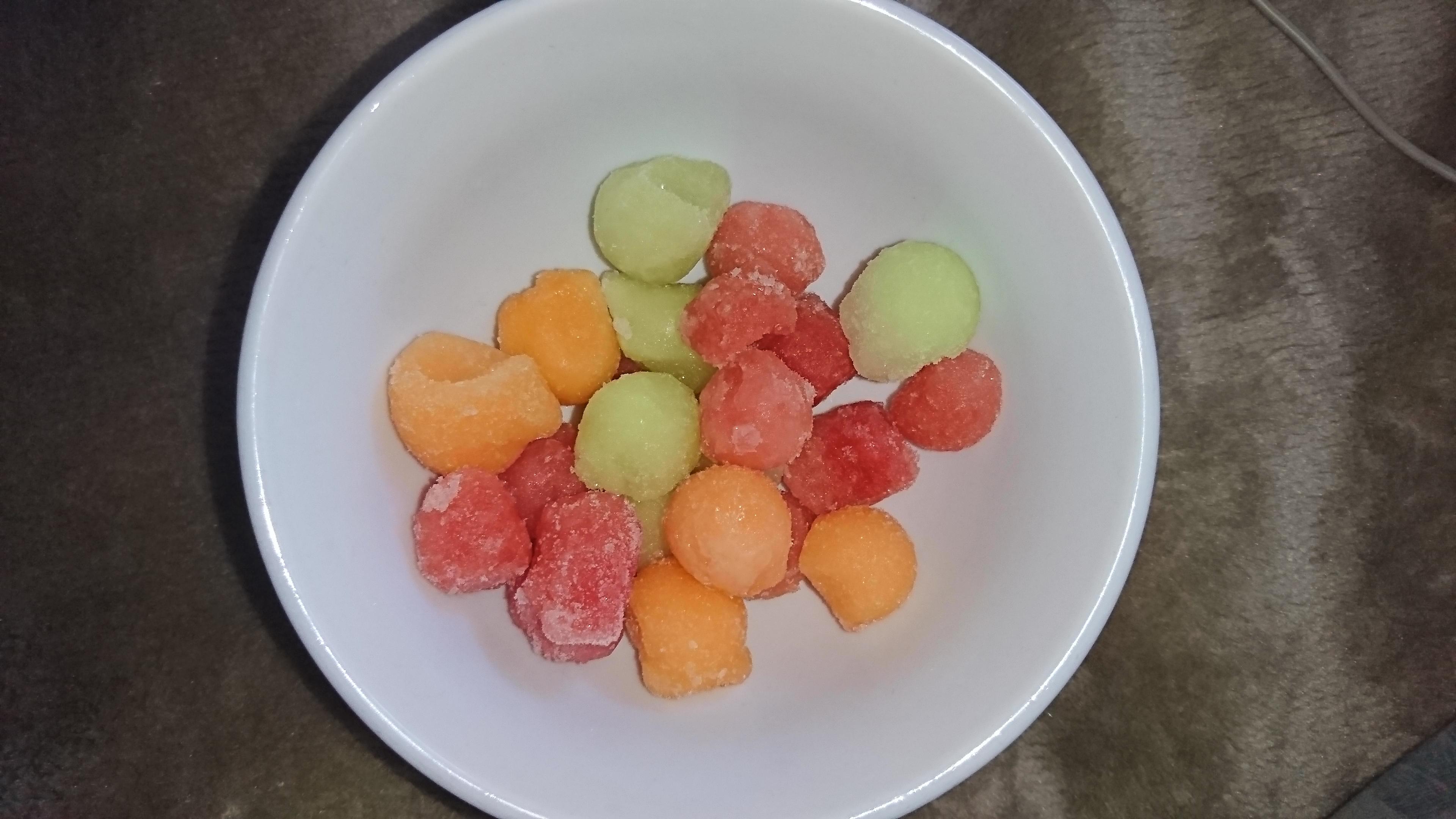 Craving ice pops, eating a bowl of frozen melon balls instead! r