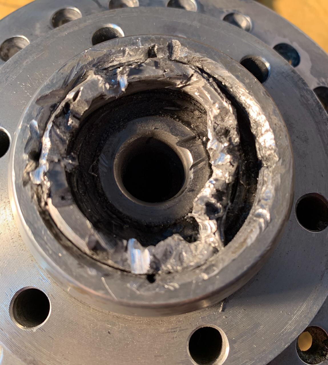 DIY...Removing the CB750 wheel bearing retainers! The Big Hammer