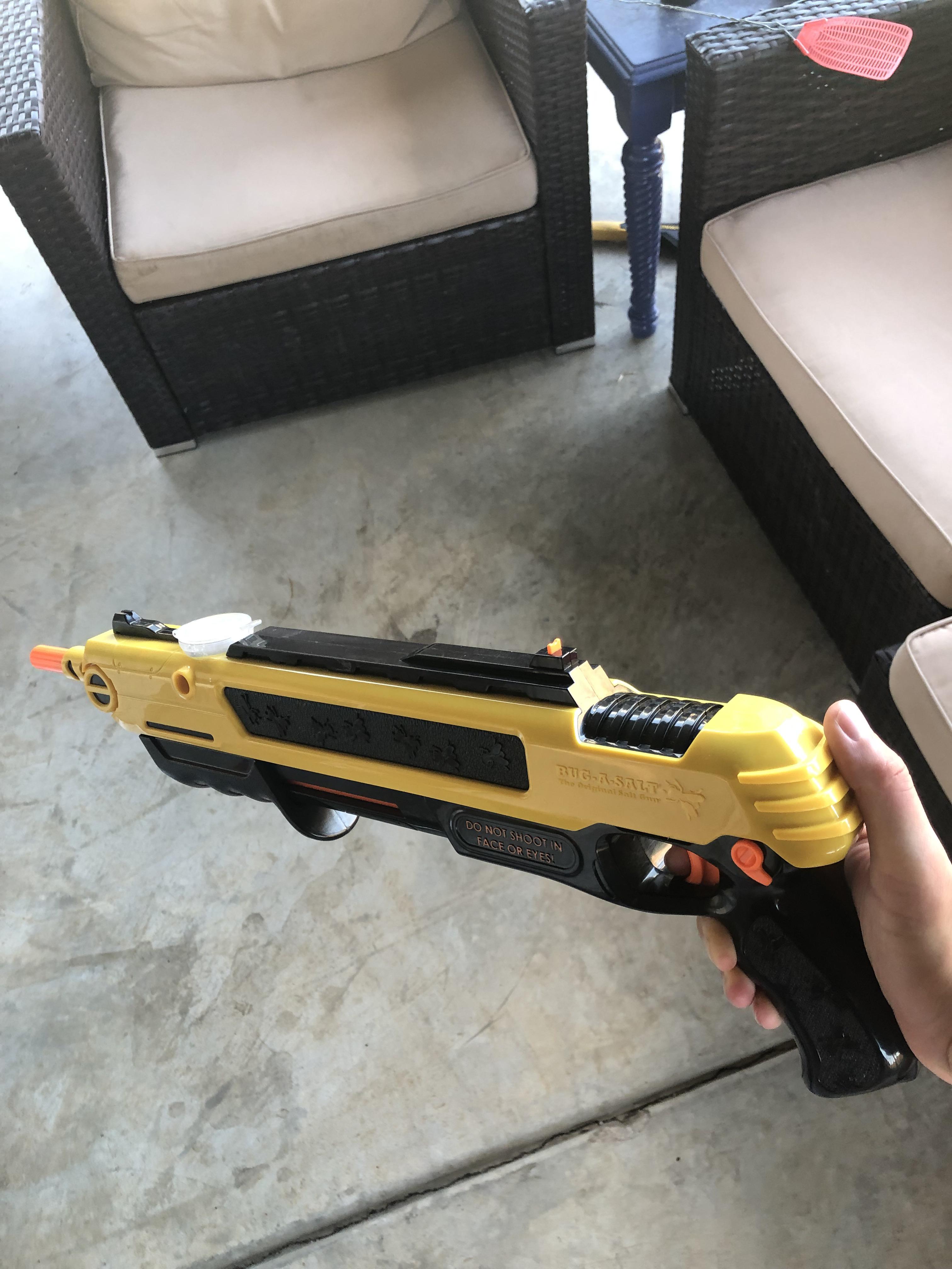 This gun that kills flies with a blast of table salt. r/mildlyinteresting