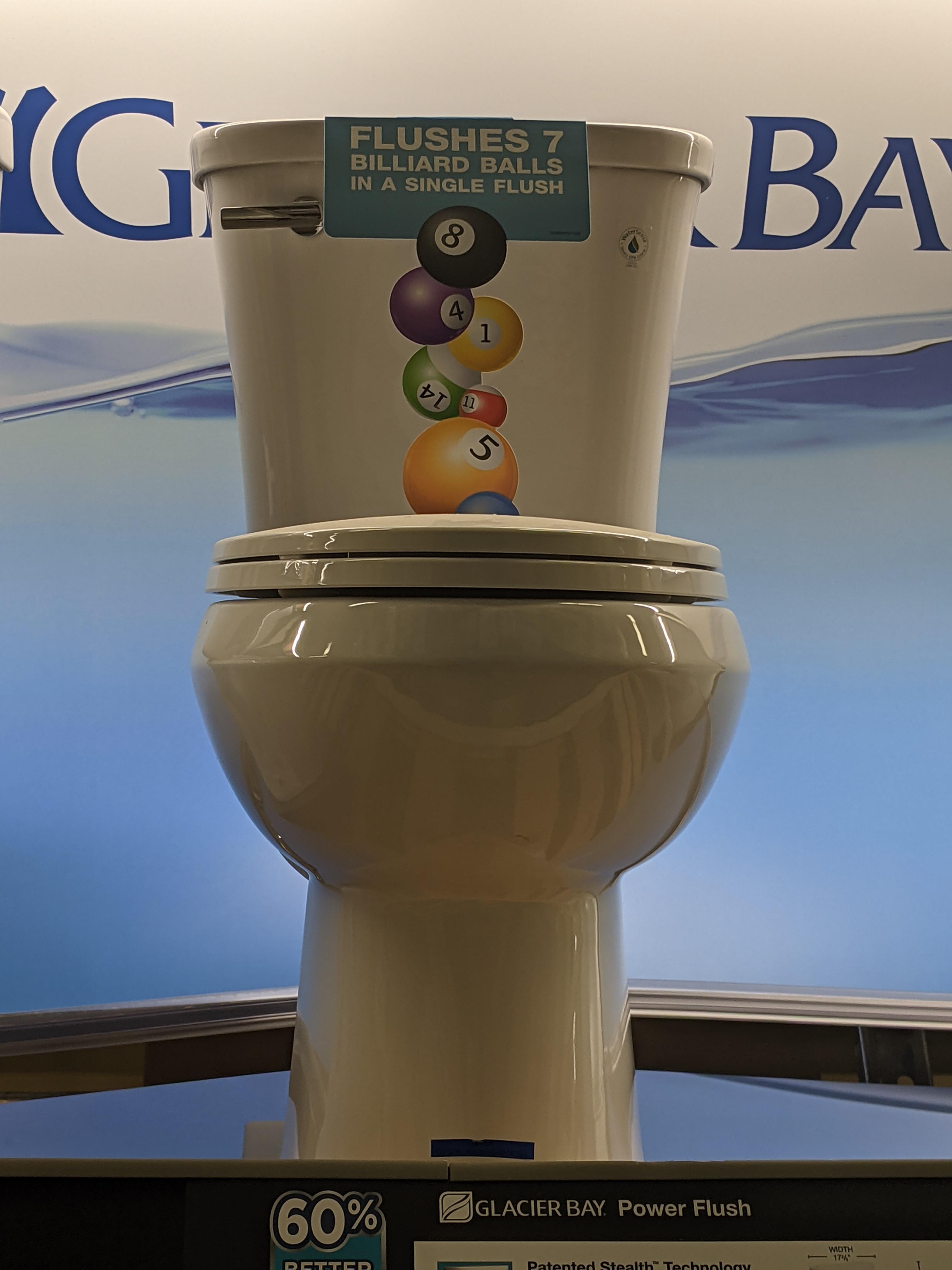 I never thought to measure a toilets power with billiard balls... r