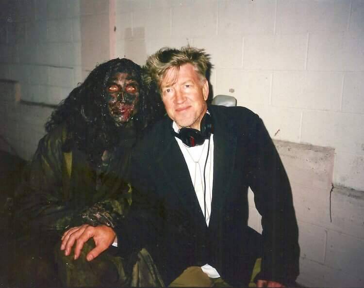 David Lynch and "scary man behind the wall" (played by actress Bonnie