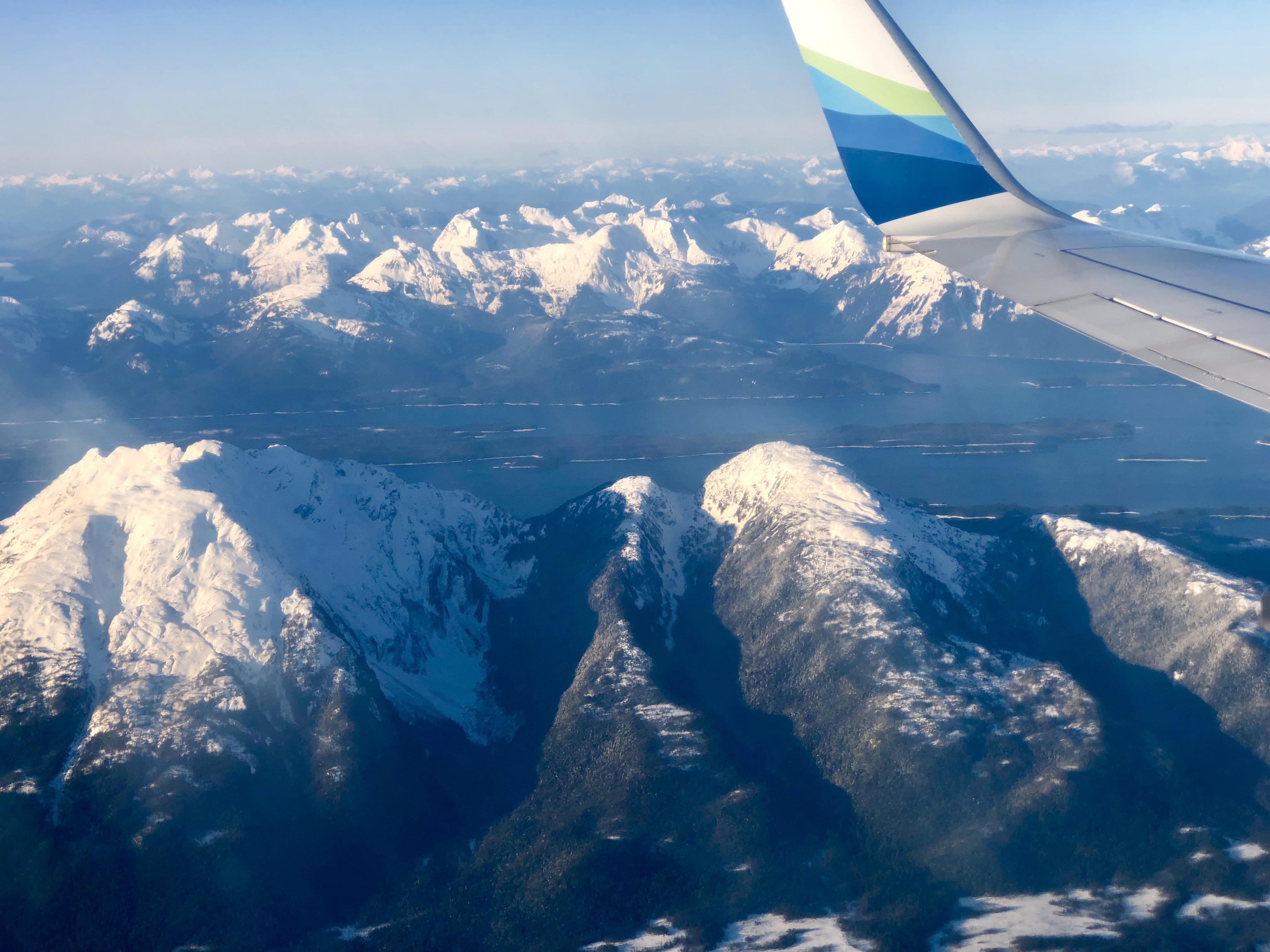 Flying Alaska Airlines into Juneau, Alaska. It was a bumpy decent but