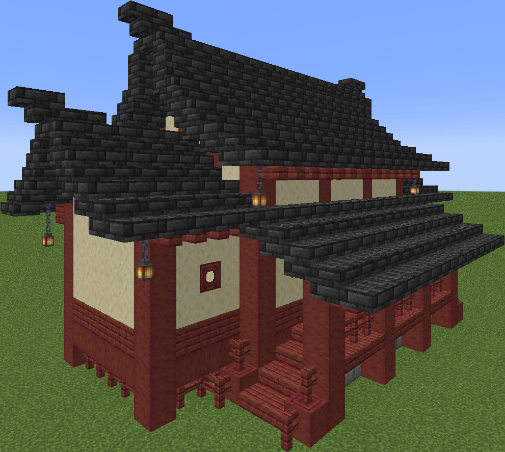 I built a Small Japanese House with the new Mangrove Wood r/Minecraft