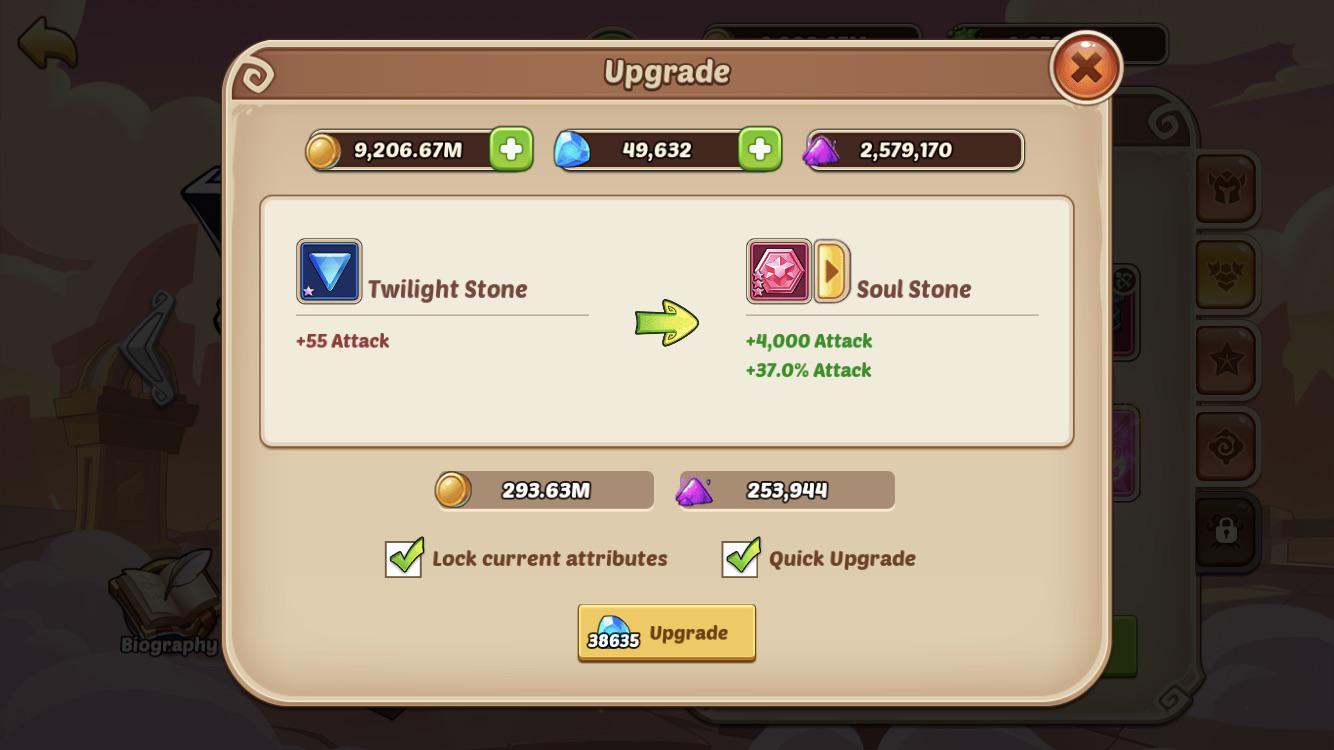 Is this like the most expensive upgrade for gems in all of the game r