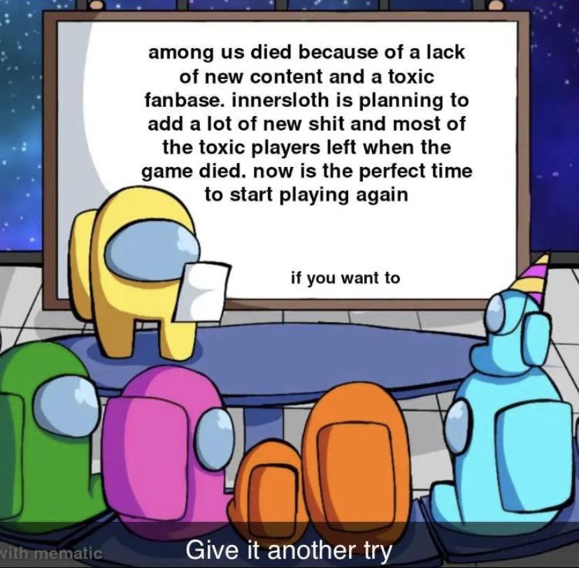 Among Us is still kind of fun when you're bored. memes