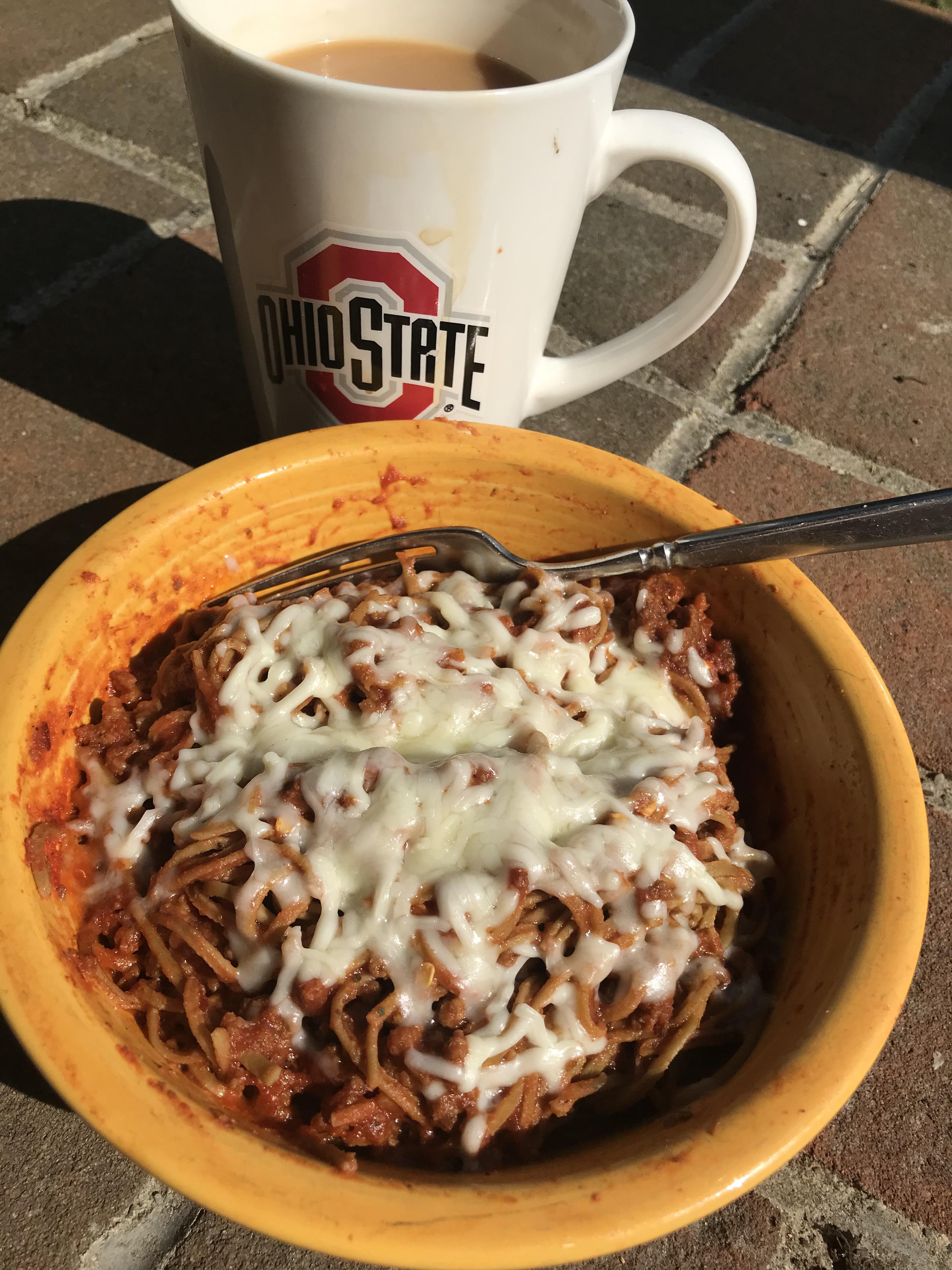 Sometimes you just need a big bowl of (edamame) spaghetti Bolognese