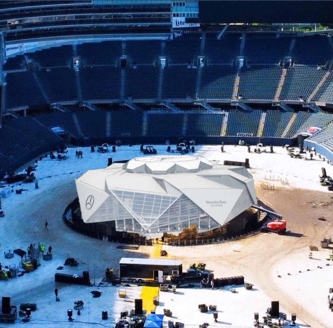 BREAKING Kanye has begun reconstructing MercedesBenz Stadium inside