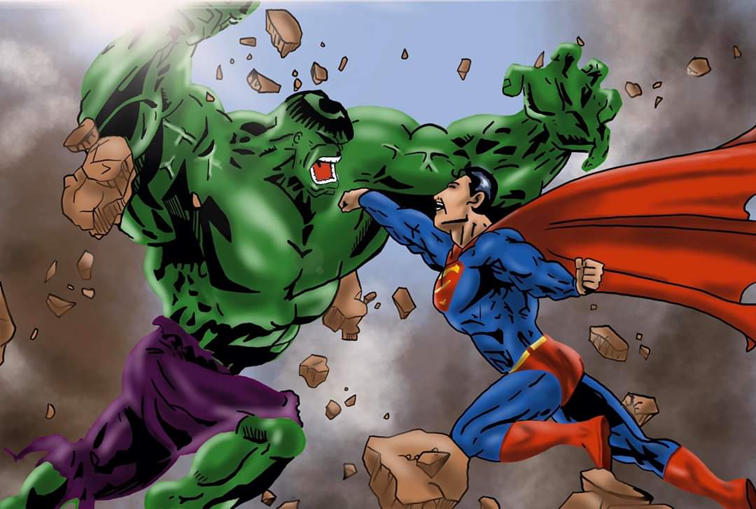 Superman Vs The Hulk Digital Piece Oc Fanart