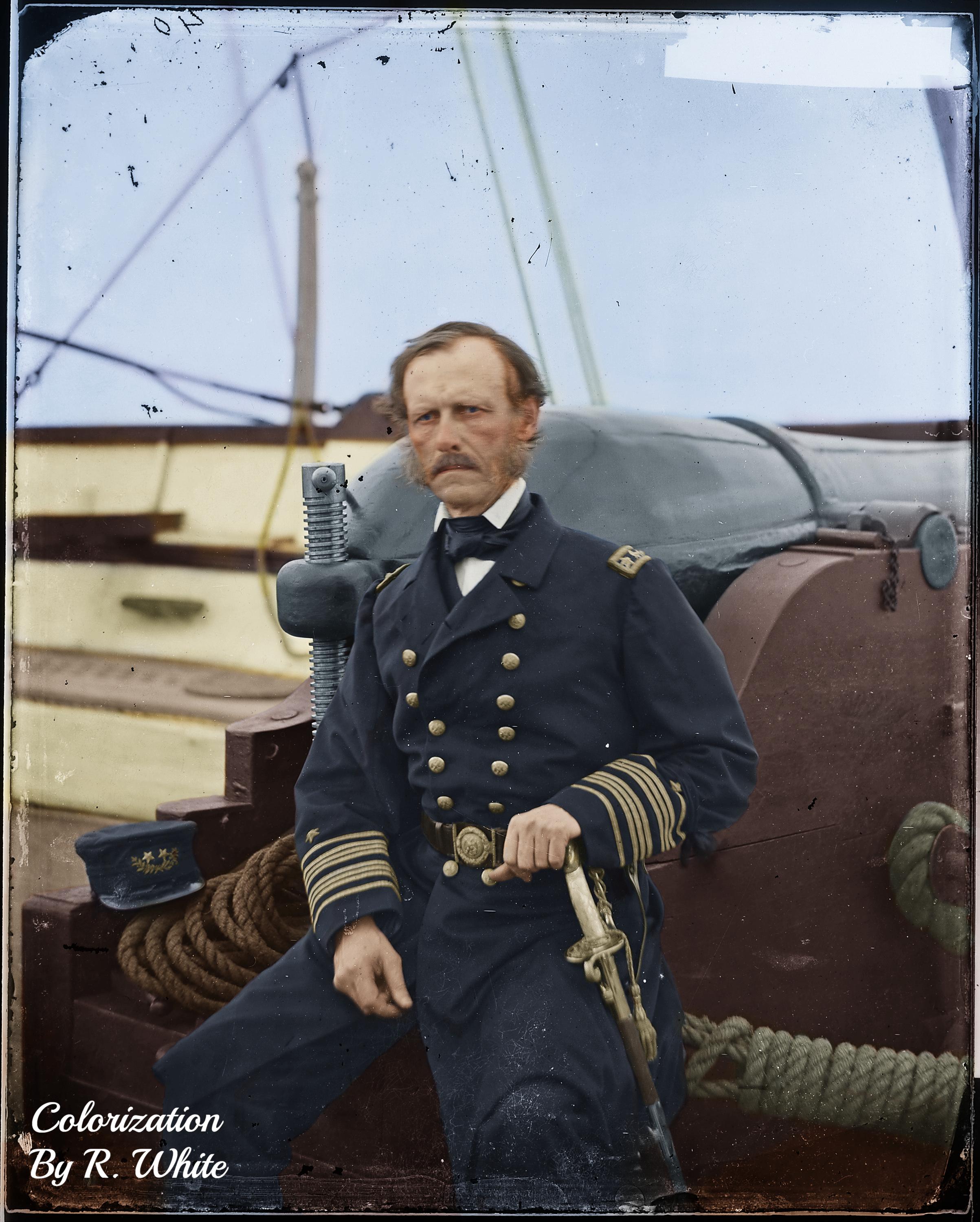 Admiral John A. Dahlgren of the US Navy, photographed by Matthew Brady, 1865. (Colorized) [2406