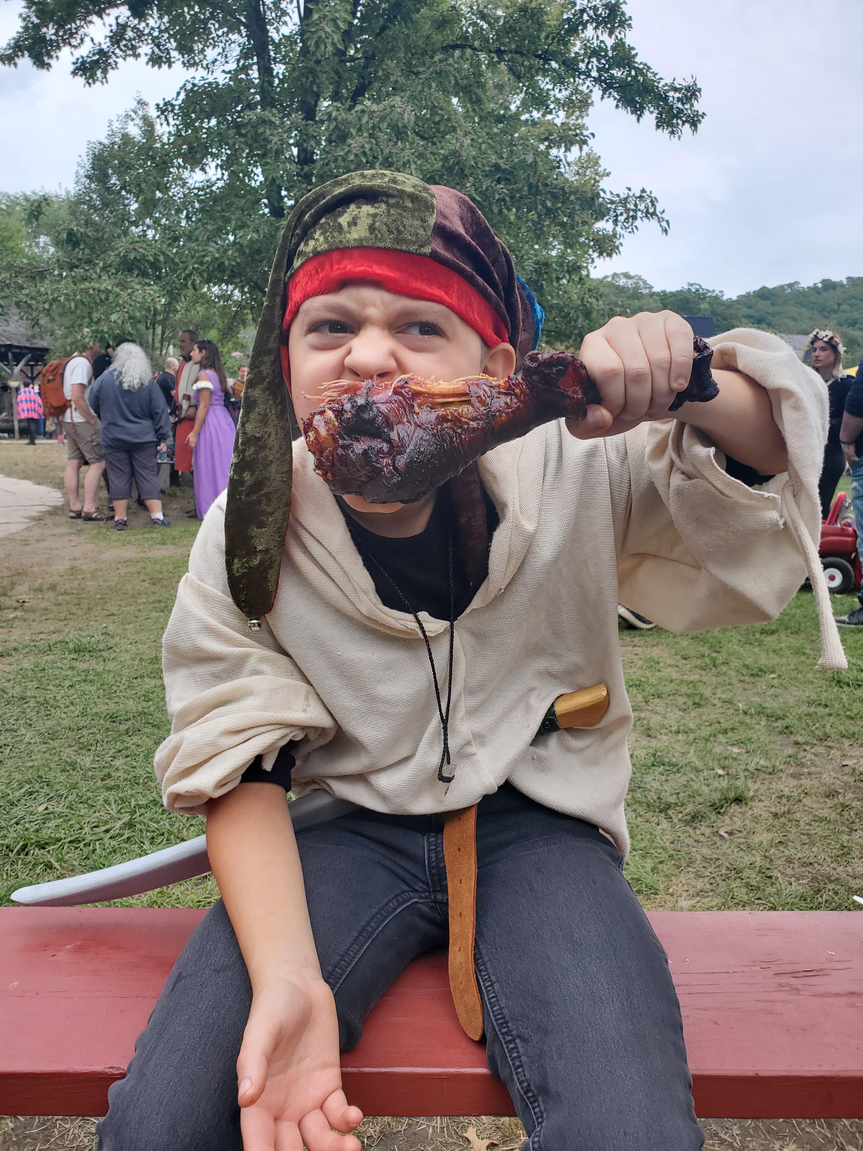 My son had his first turkey leg at NYRF yesterday! r/renfaire