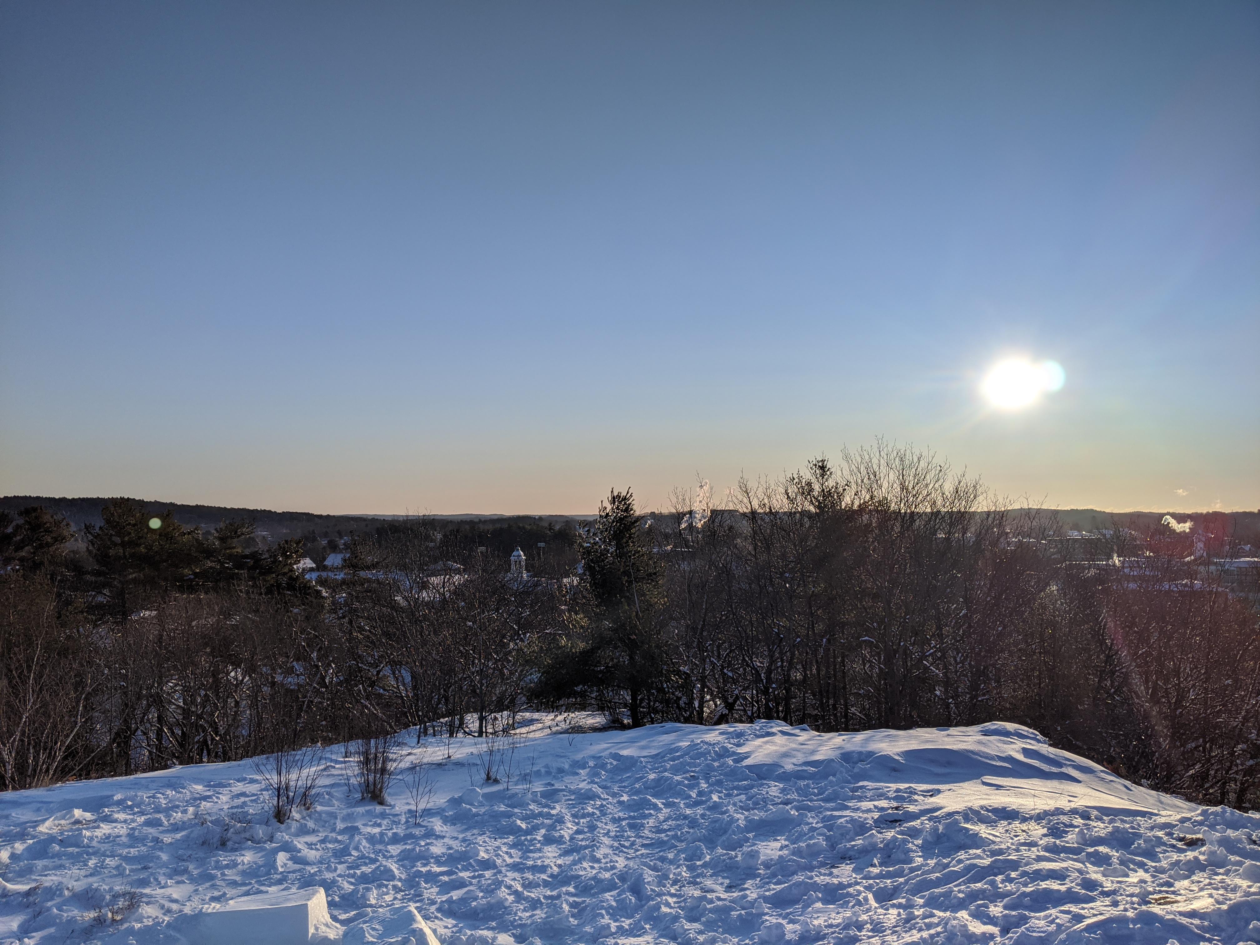 I climbed to the highest point in Lewiston expecting a pristine winter wonderland with untouched