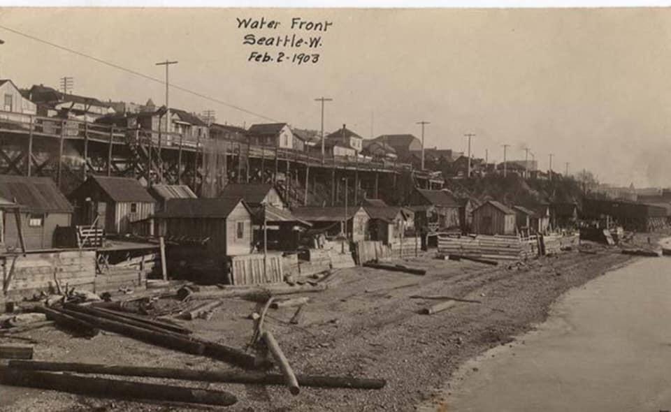 An old picture of (I believe) West Seattle/Alki Beach. pics